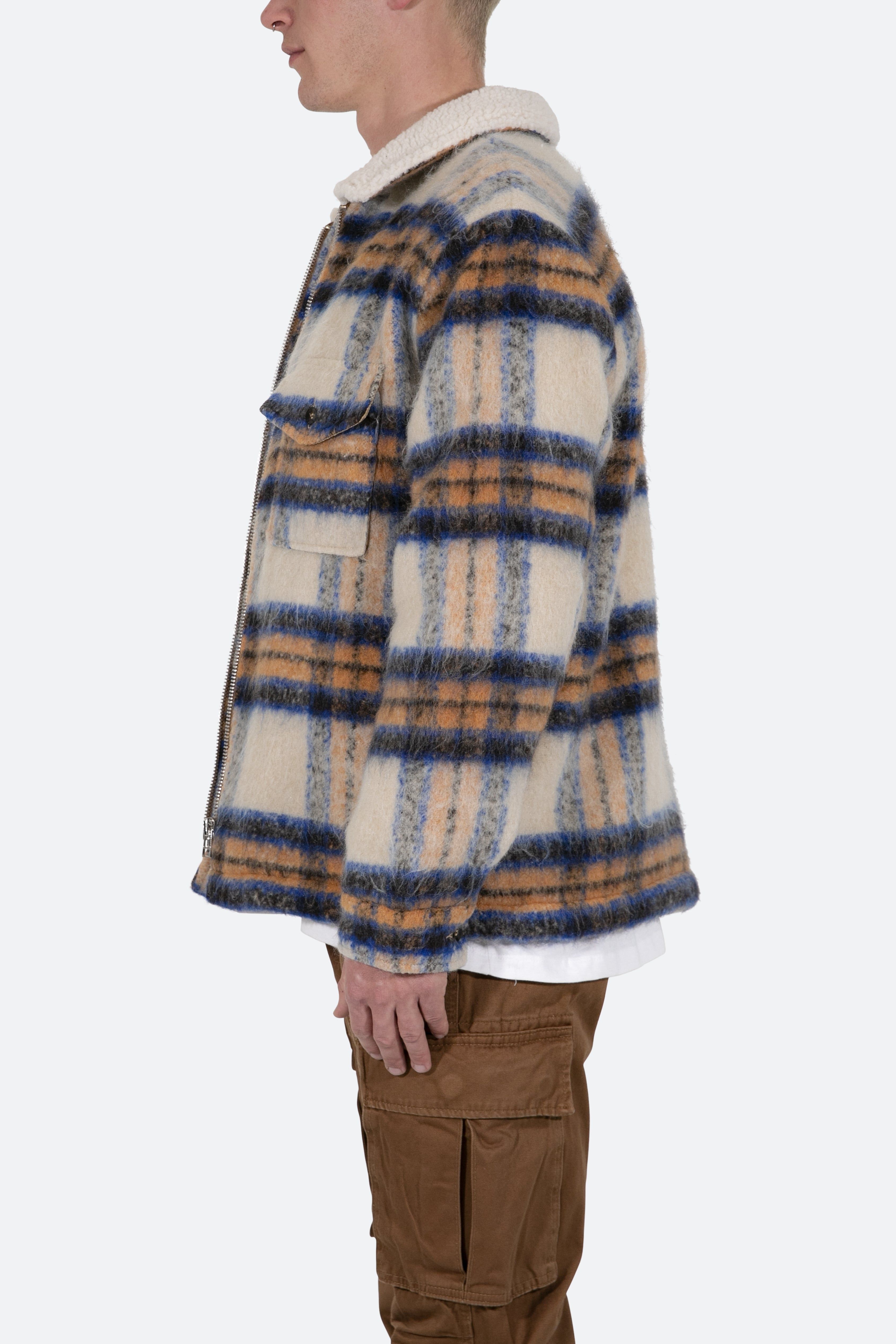 Plaid Mohair Jacket - Blue/White/Orange sold by MNML product image thumbnail 5