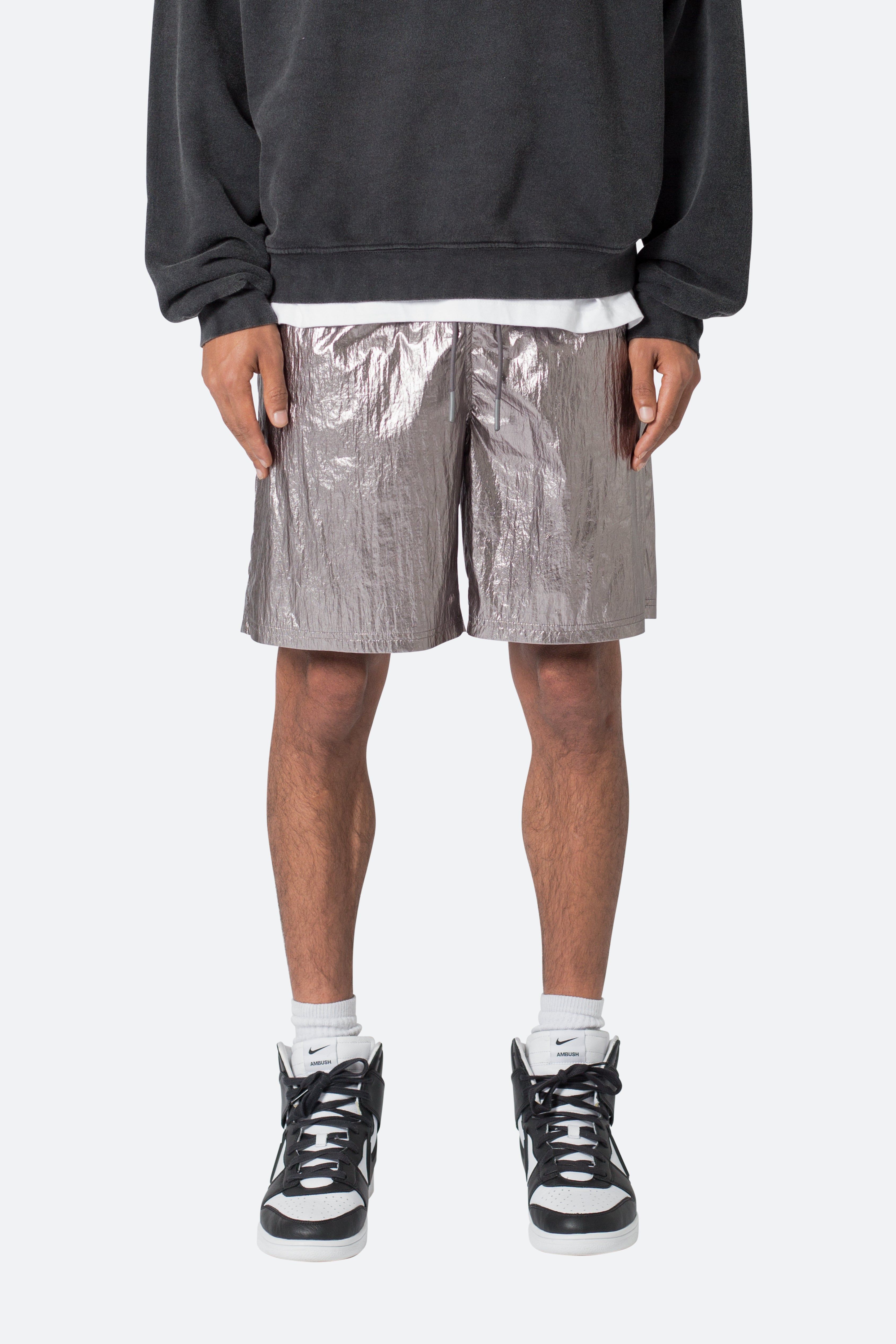 Metallic Lightweight Shorts - Gunmetal sold by MNML