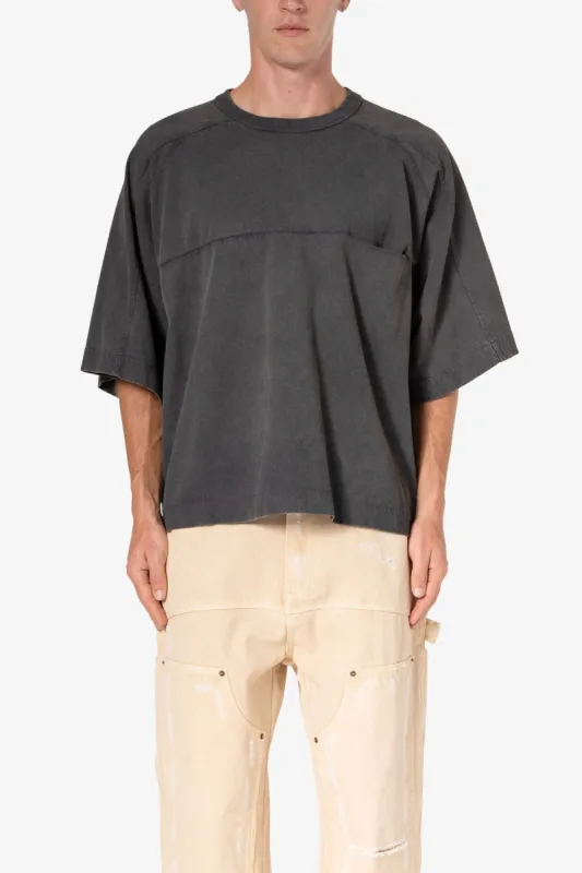 Paneled Hidden Pocket Tee - Washed Black sold by MNML