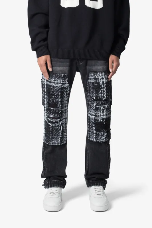 V675 Knitted Western Patch Denim - Black sold by MNML