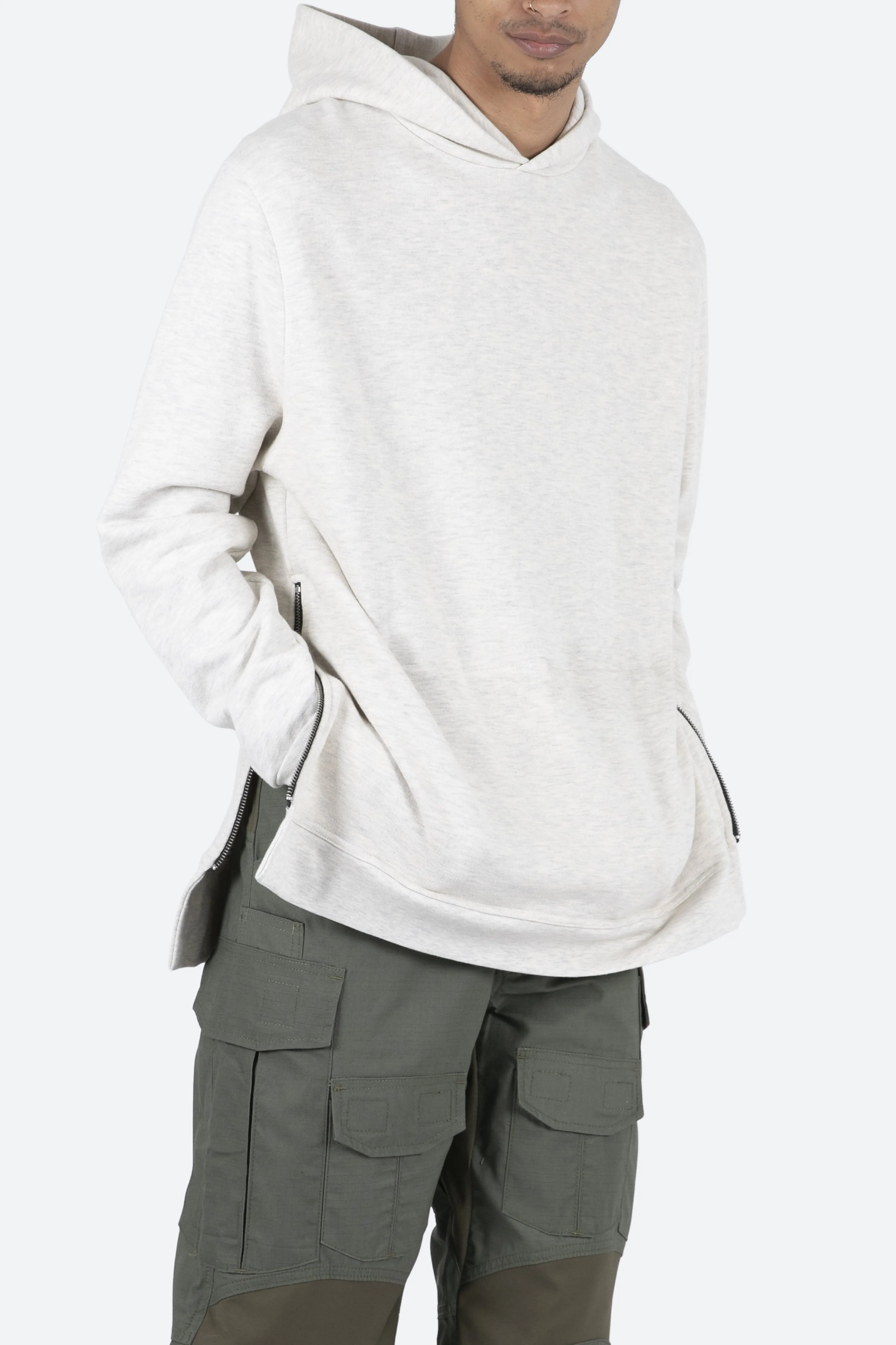 Side Zip Hoodie - Grey sold by MNML product image thumbnail 2