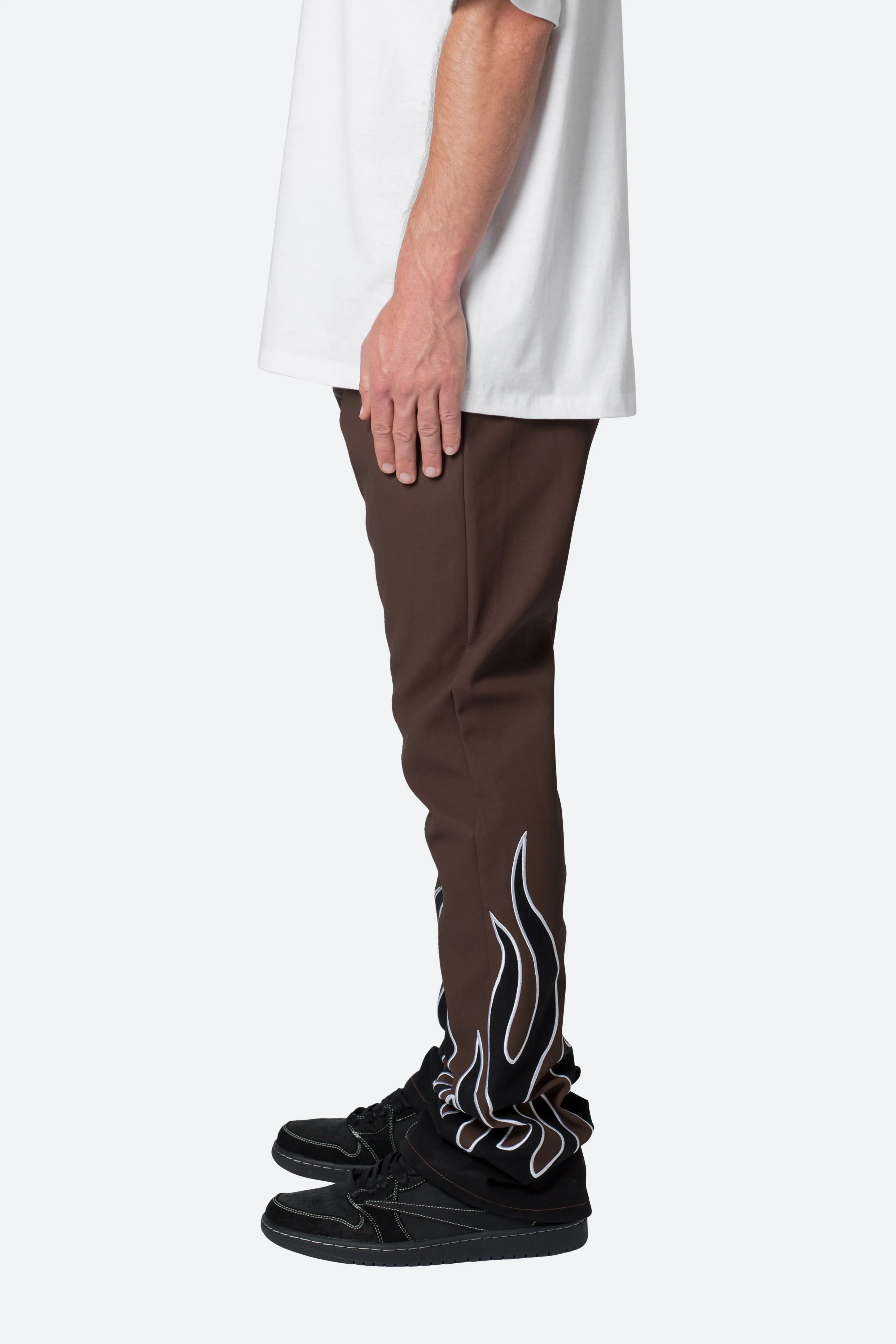 B517 Leather Flare Flame Pants - Brown/Black sold by MNML product image thumbnail 4