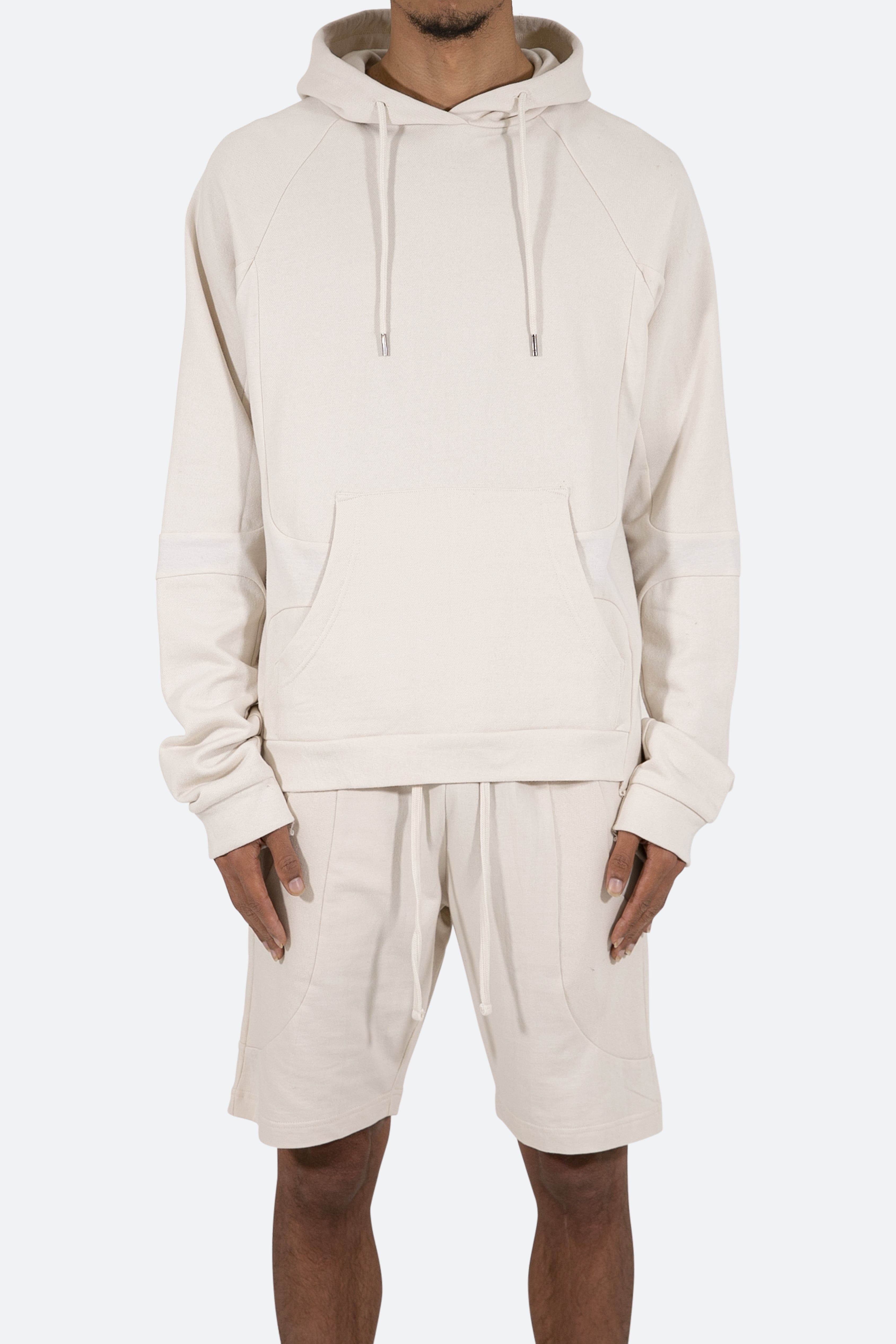 Geo Paneled Hoodie - Off White sold by MNML