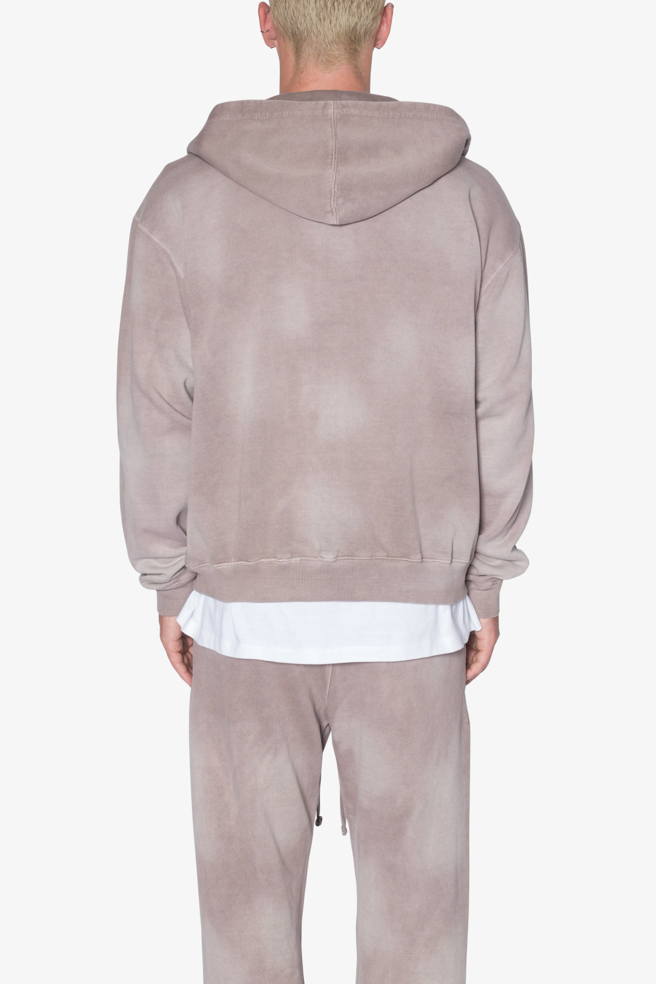 Faded Basic Zip Up Hoodie - Washed Mauve sold by MNML product image thumbnail 5
