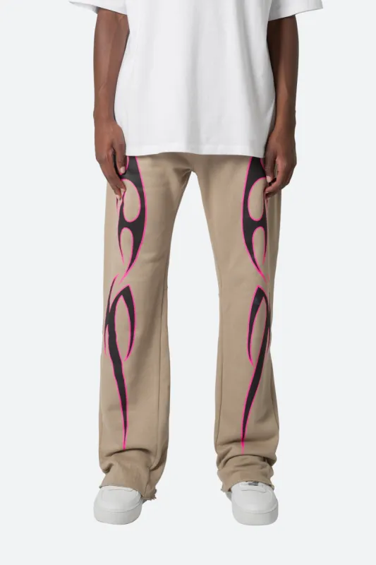 Tribal Bootcut Sweatpants - Earth sold by MNML