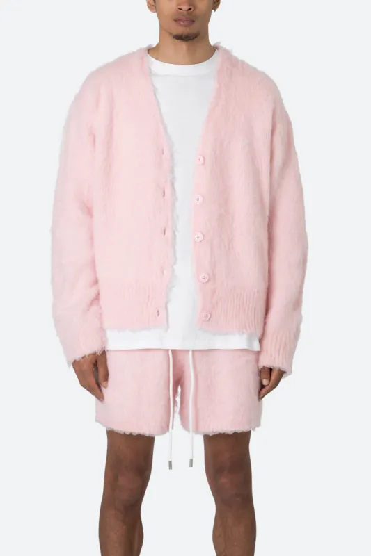 Fuzzy Cardigan Sweater - Pink sold by MNML