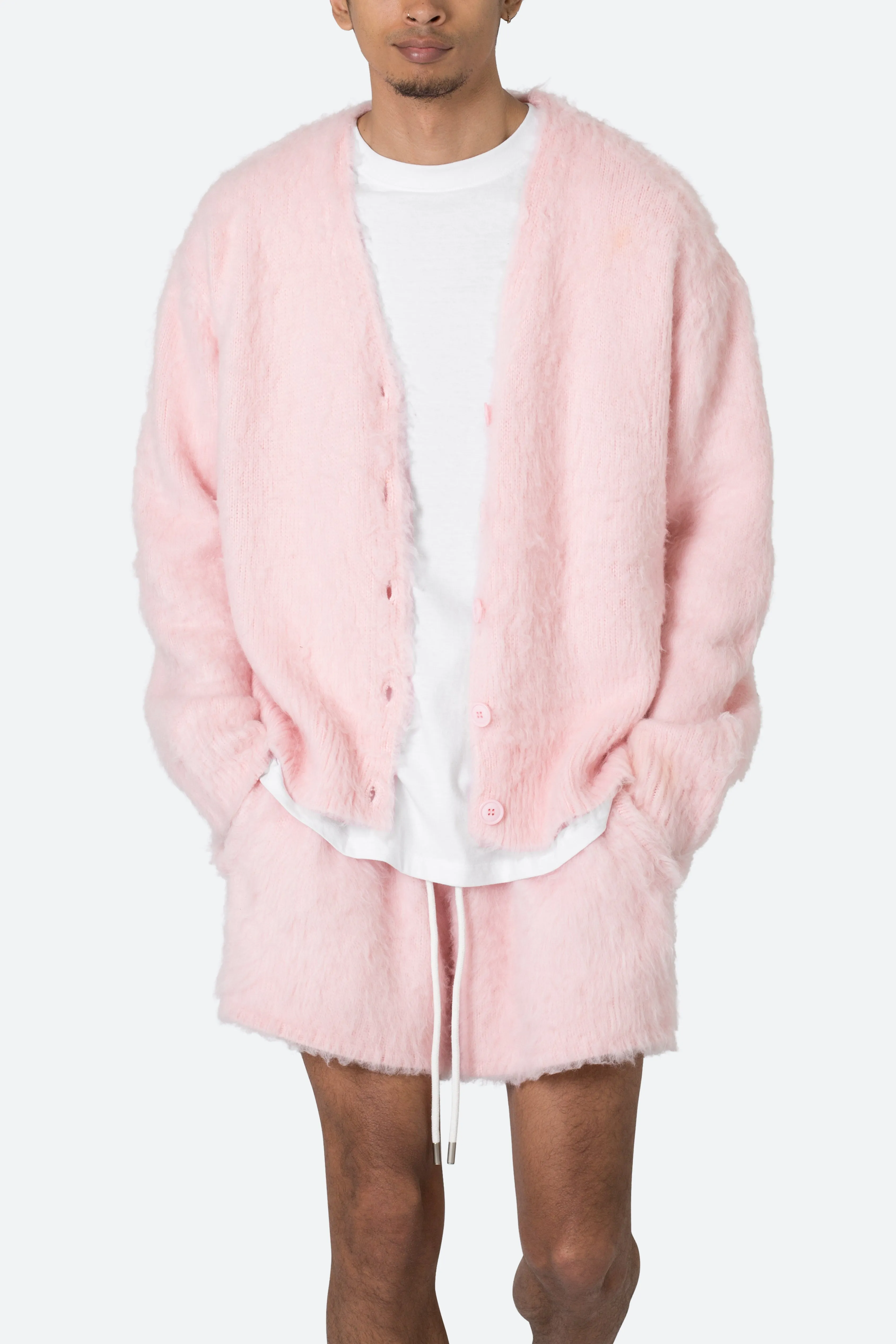 Fuzzy Cardigan Sweater - Pink sold by MNML product image thumbnail 2