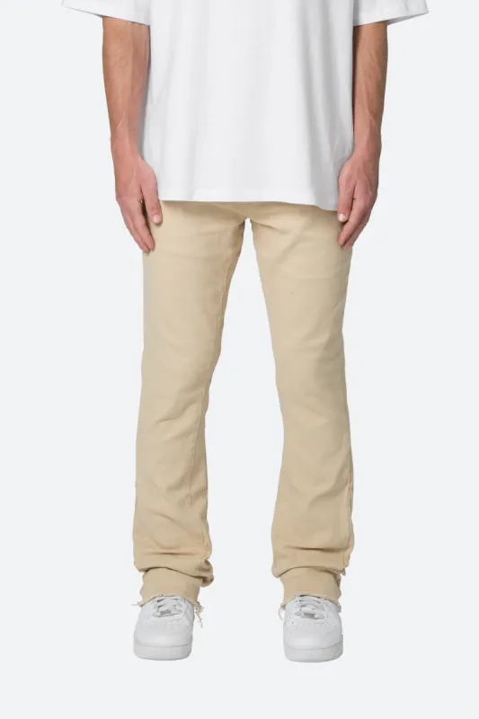 Twill Slim Stacked Pants - Khaki sold by MNML