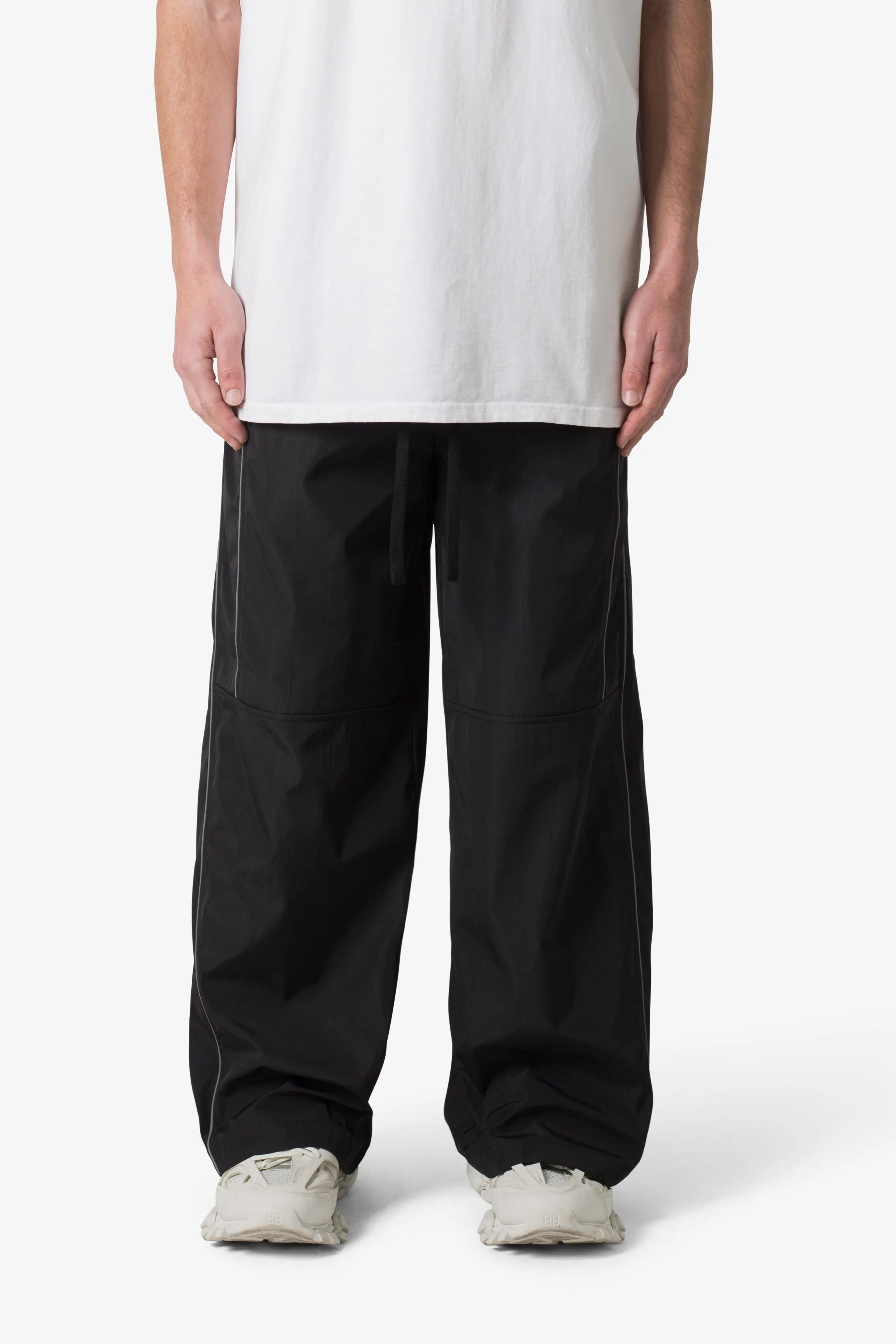 Piped Baggy Track Pants - Black sold by MNML