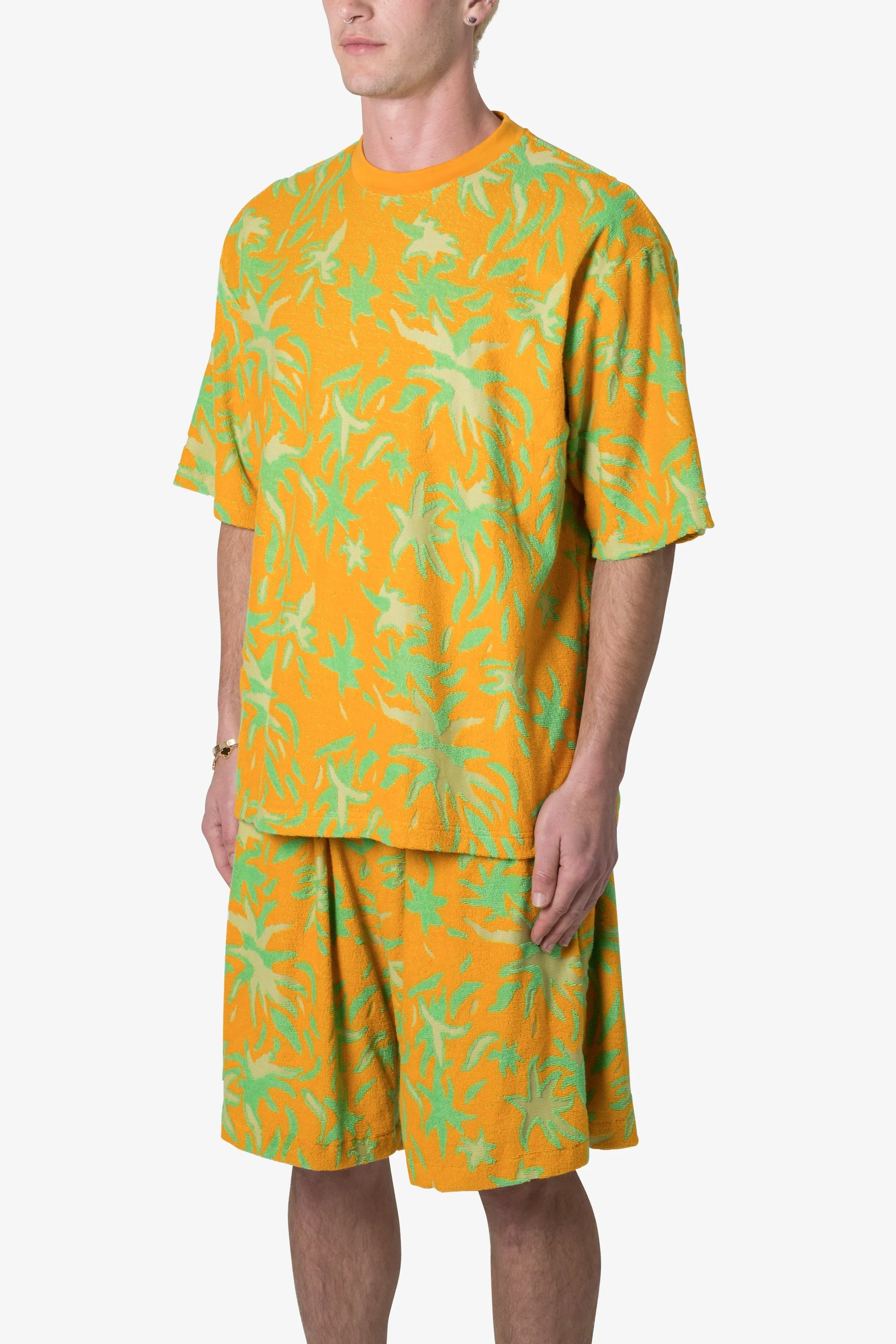 Jacquard Terry Shirt - Yellow/Green sold by MNML product image thumbnail 3