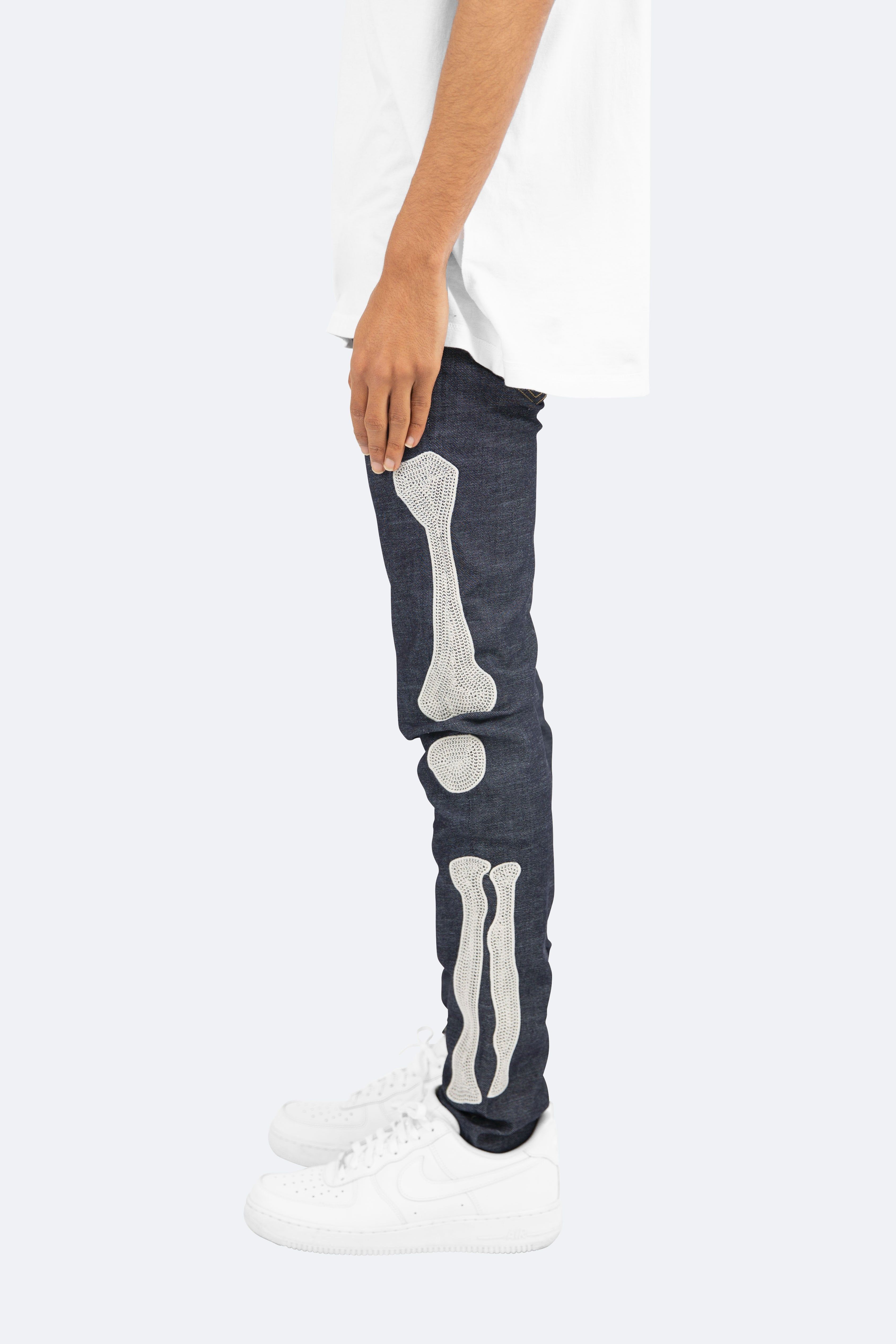 X199 Skeleton Skinny Denim - Raw Blue sold by MNML product image thumbnail 6
