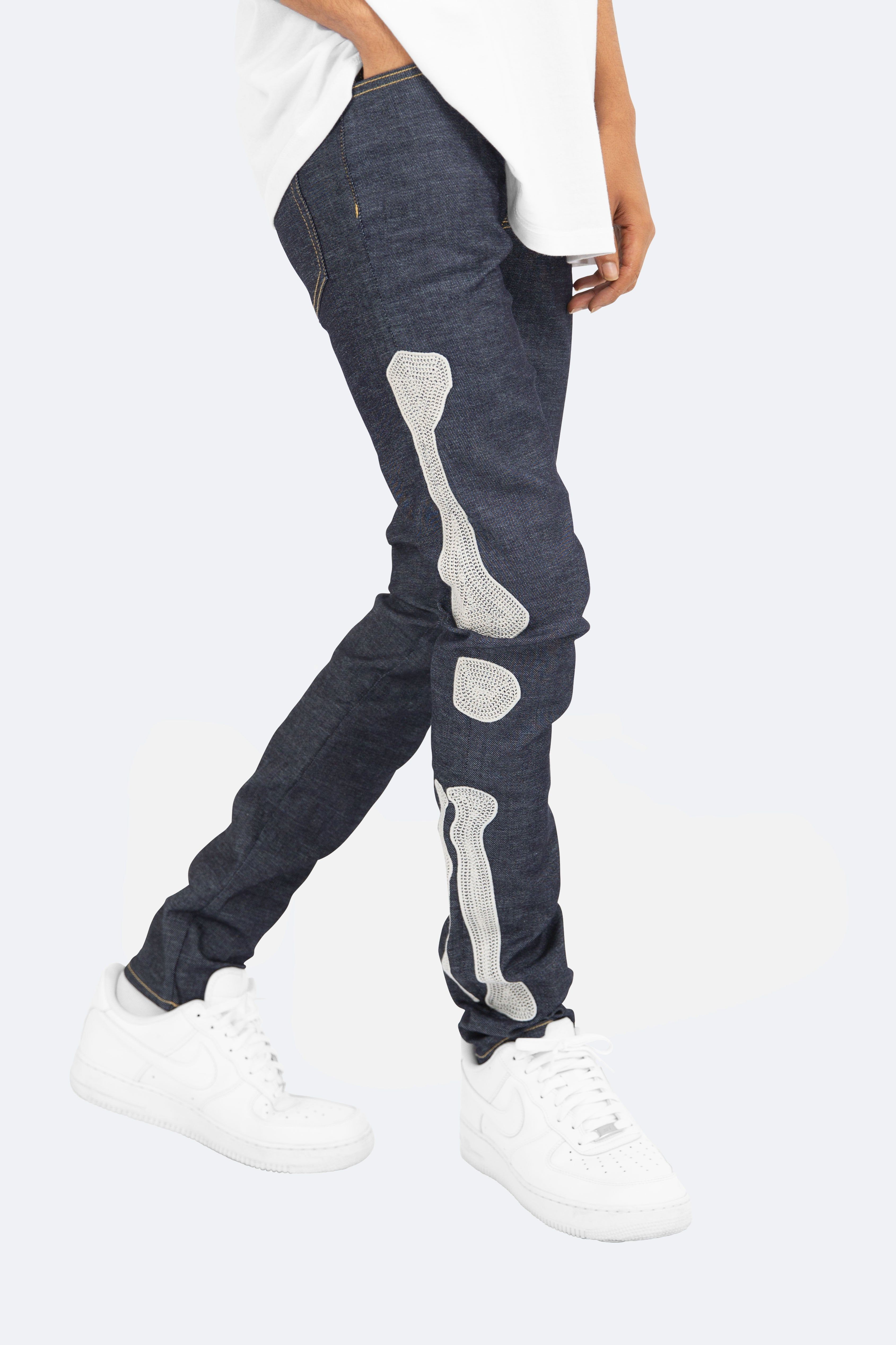 X199 Skeleton Skinny Denim - Raw Blue sold by MNML product image thumbnail 2