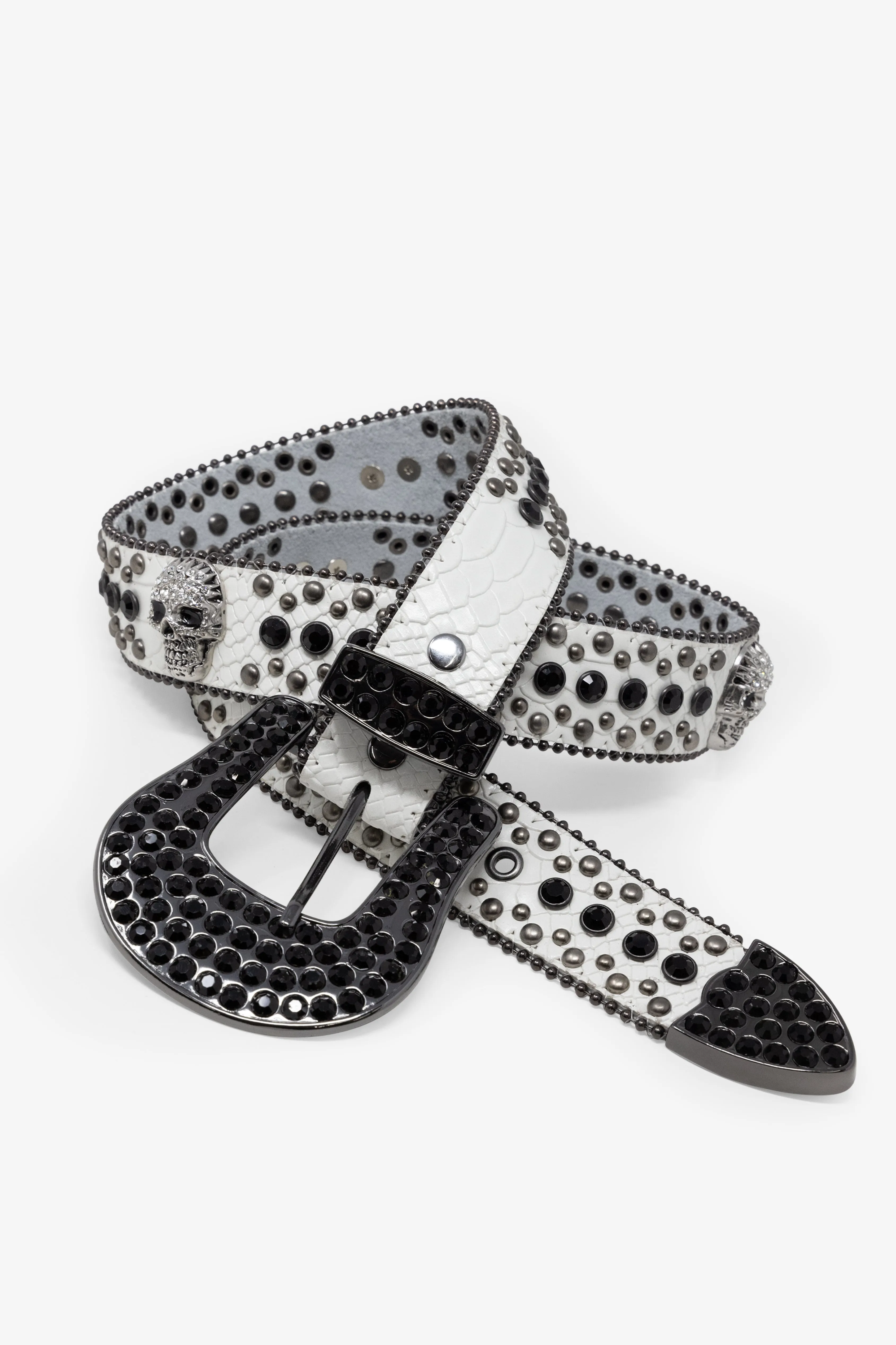Studded Skull Belt - White sold by MNML product image thumbnail 2