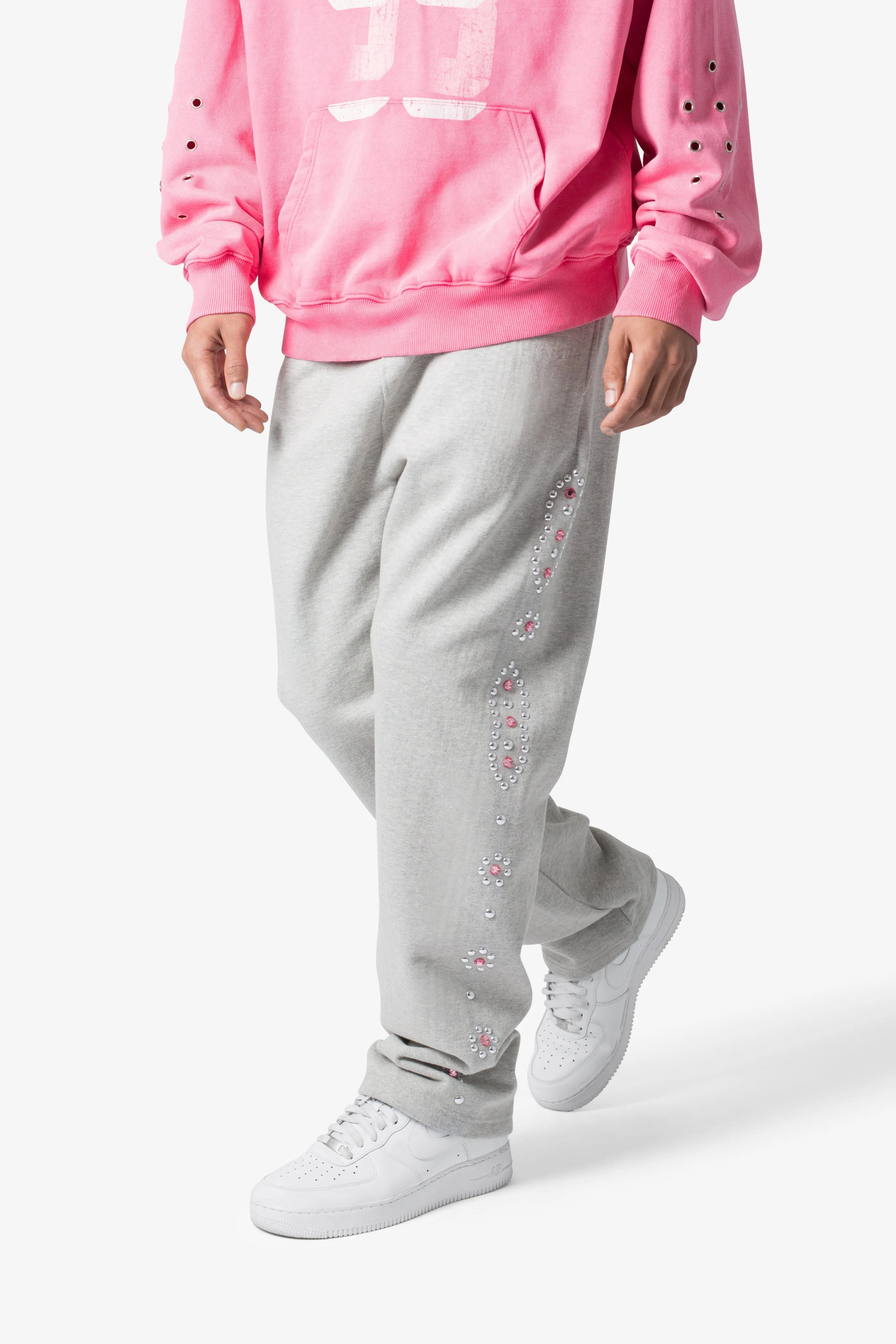 West Studded Sweatpants - Grey sold by MNML product image thumbnail 2