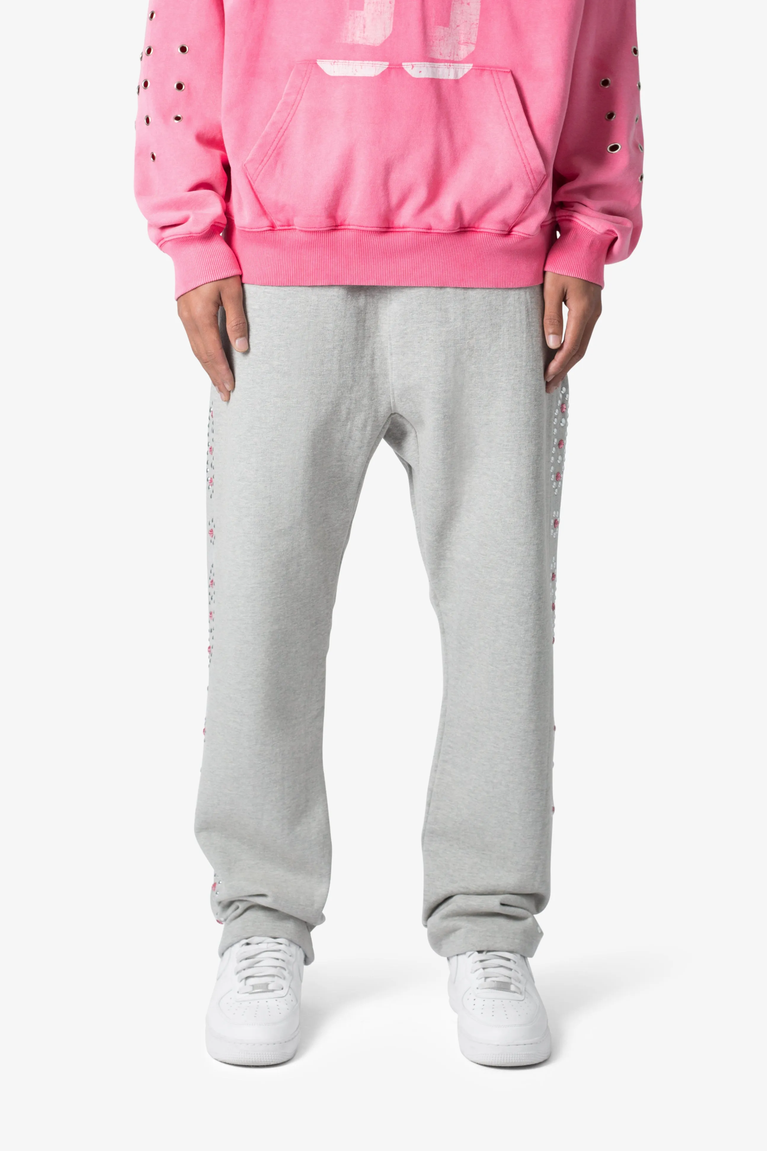 West Studded Sweatpants - Grey sold by MNML product image thumbnail 3