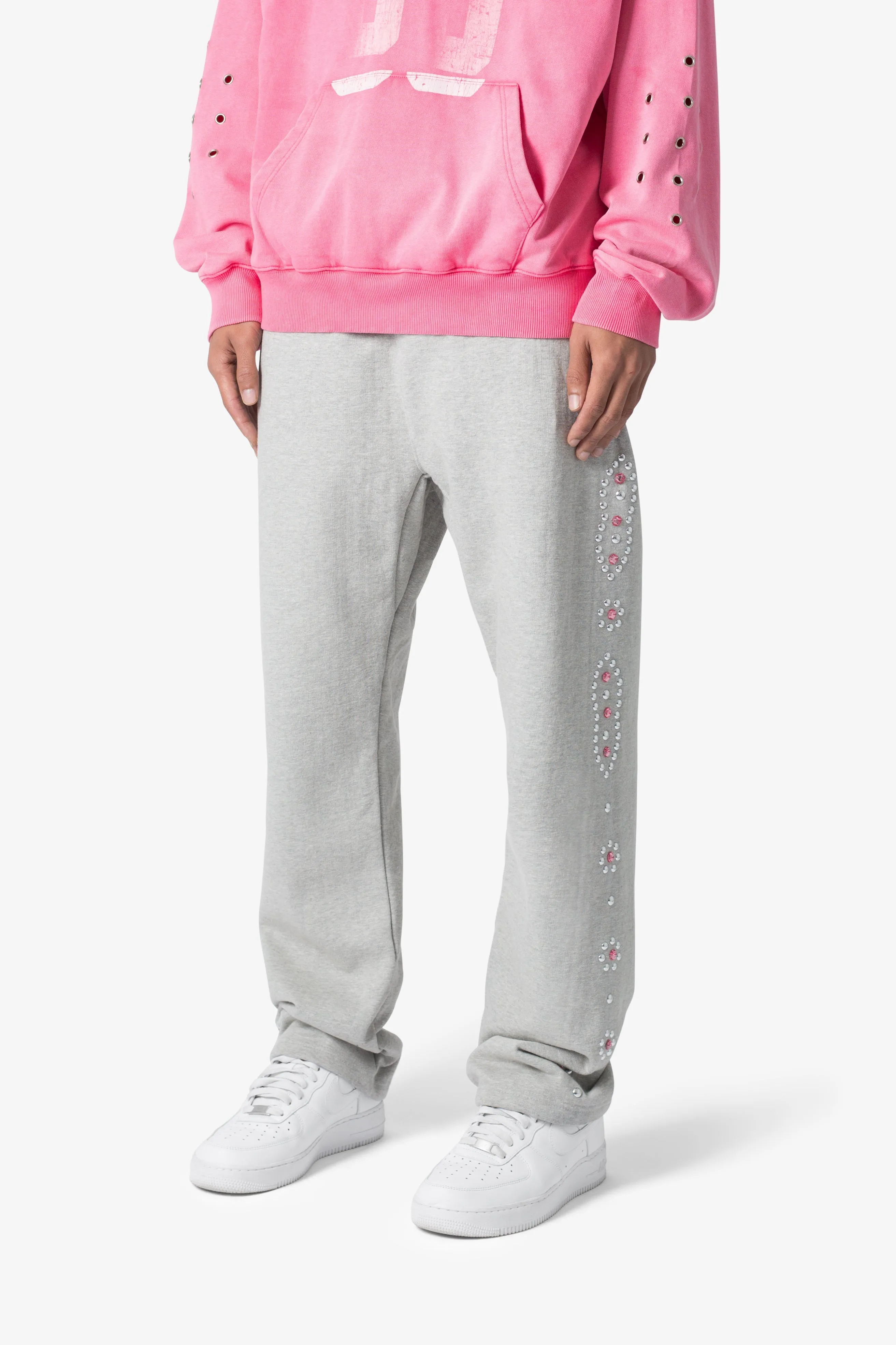 West Studded Sweatpants - Grey sold by MNML product image thumbnail 4