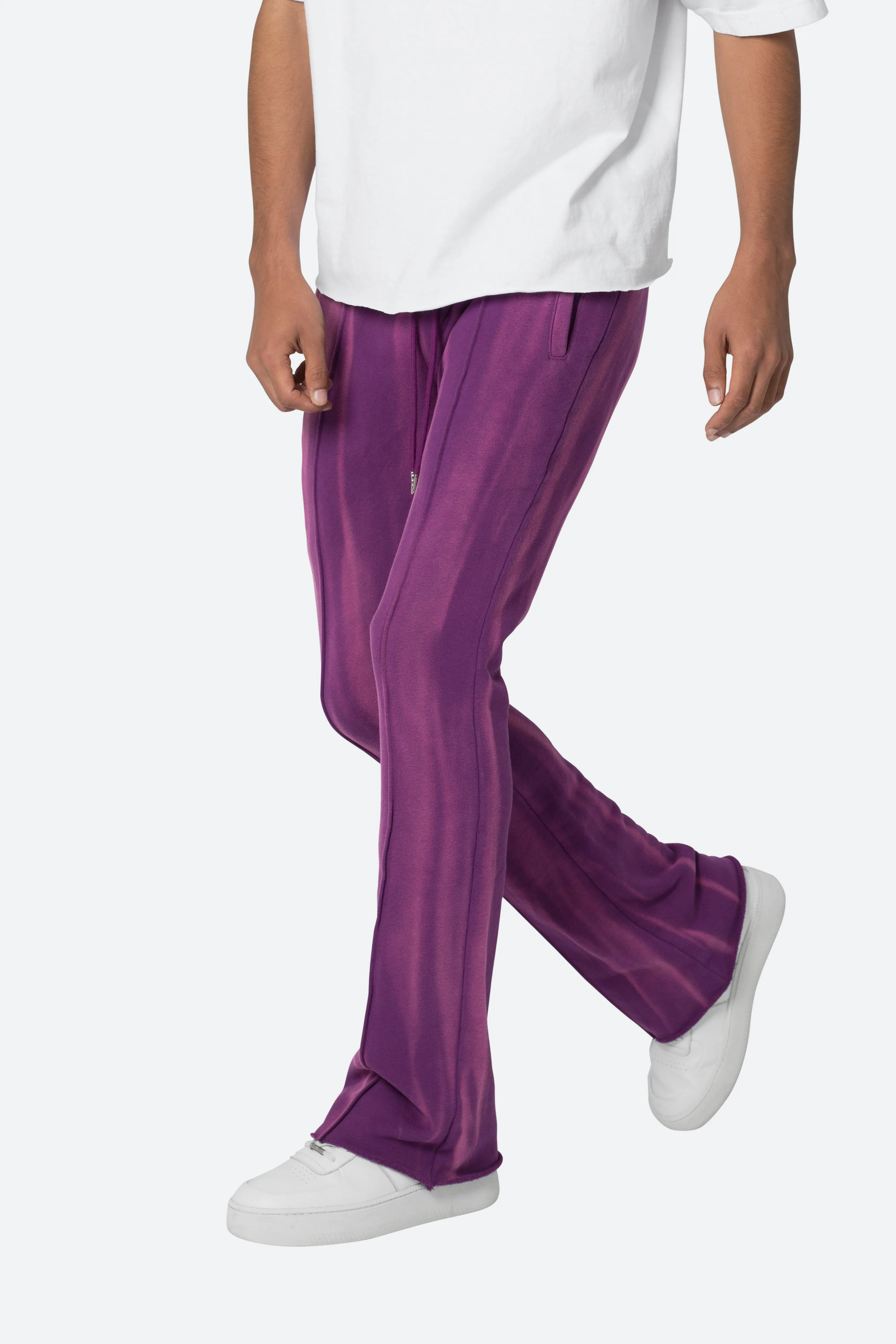 French Terry Flare Sweatpants - Purple sold by MNML product image thumbnail 3