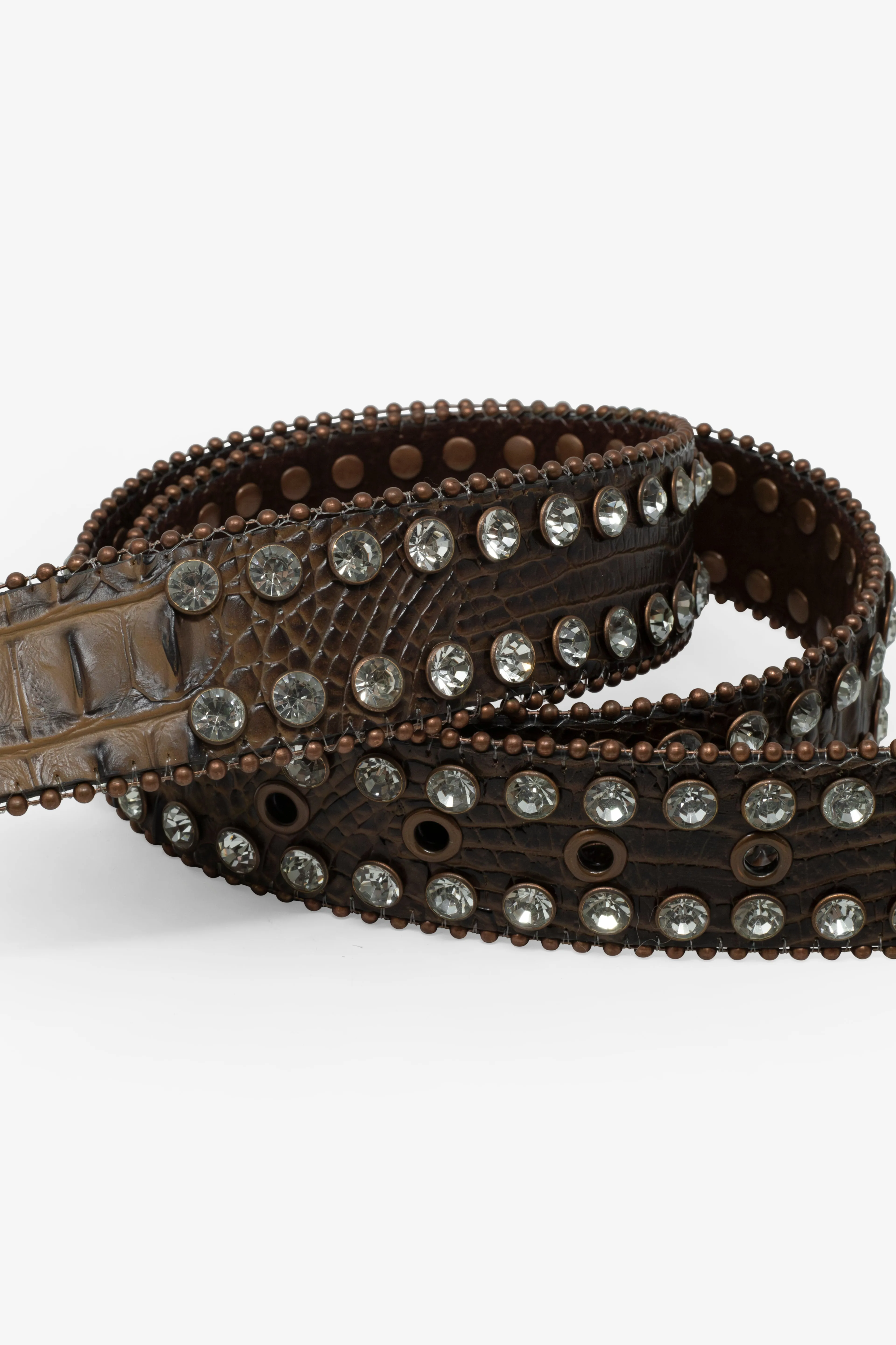 Double Row Studded Belt - Brown sold by MNML product image thumbnail 3