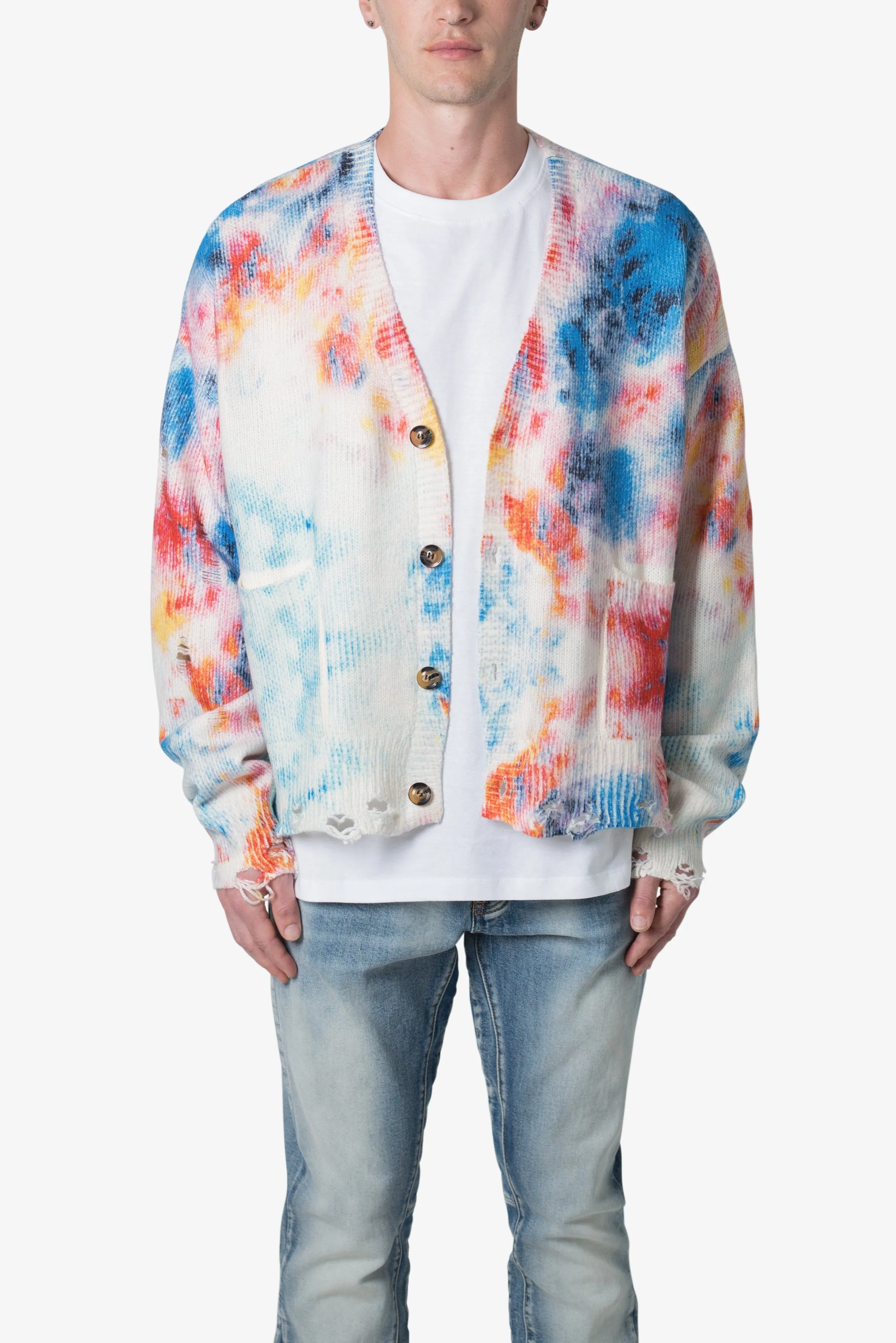 Tie Dye Cardigan Sweater - Multi sold by MNML product image thumbnail 3