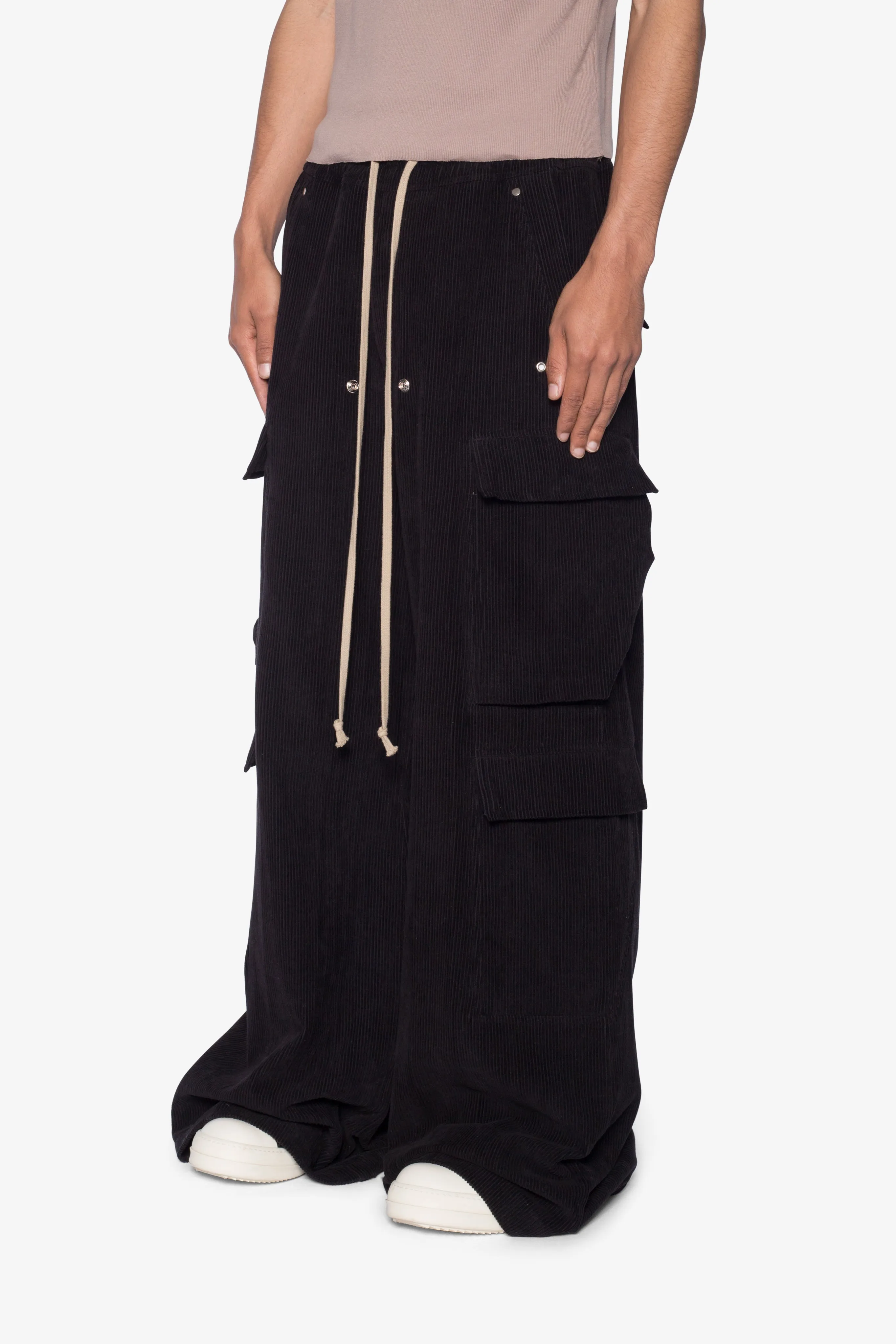 Corduroy Rave Double Cargo Pants - Black sold by MNML product image thumbnail 3