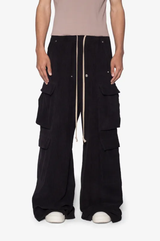 Corduroy Rave Double Cargo Pants - Black sold by MNML