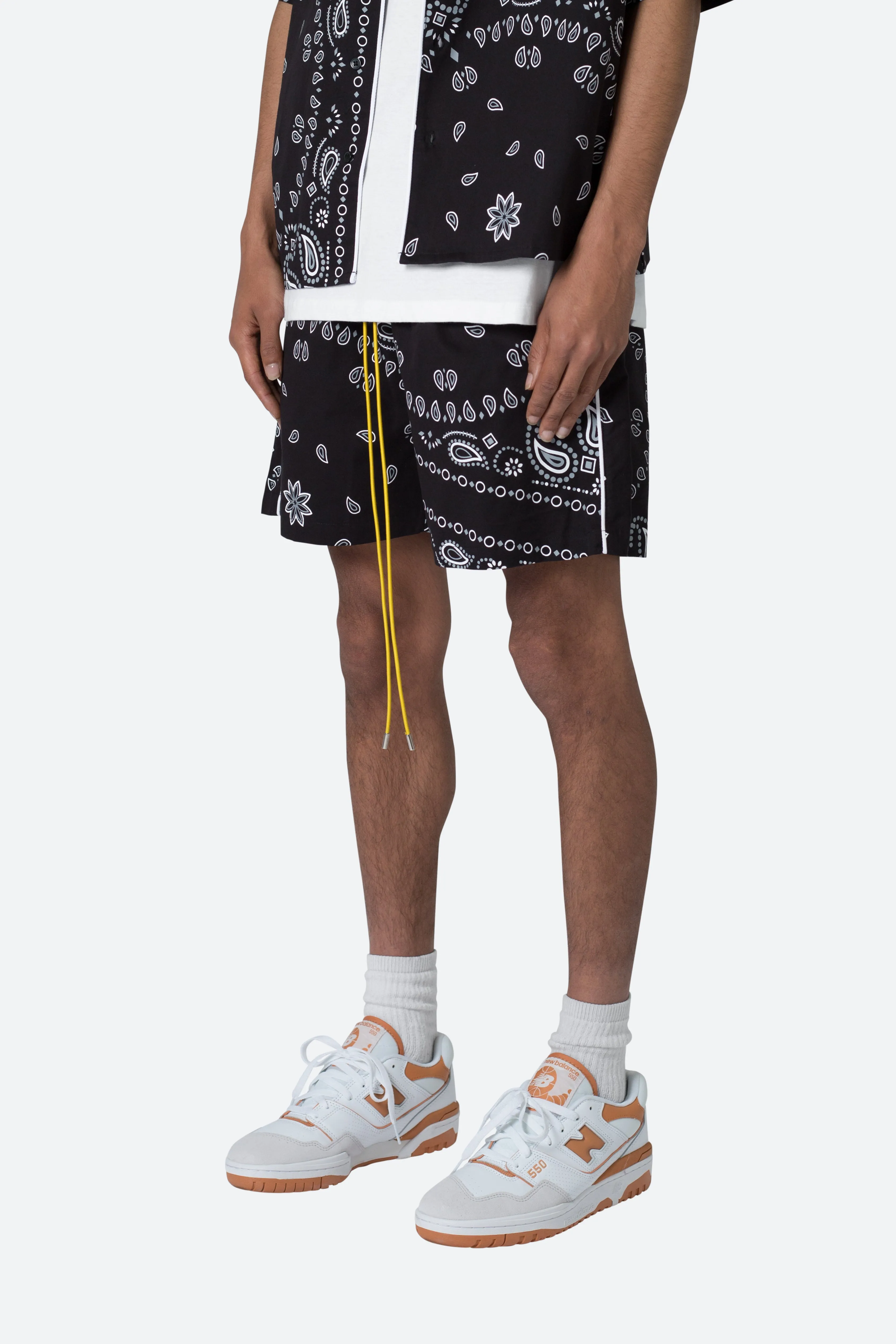 Bandana Paisley Shorts - Black sold by MNML product image thumbnail 4
