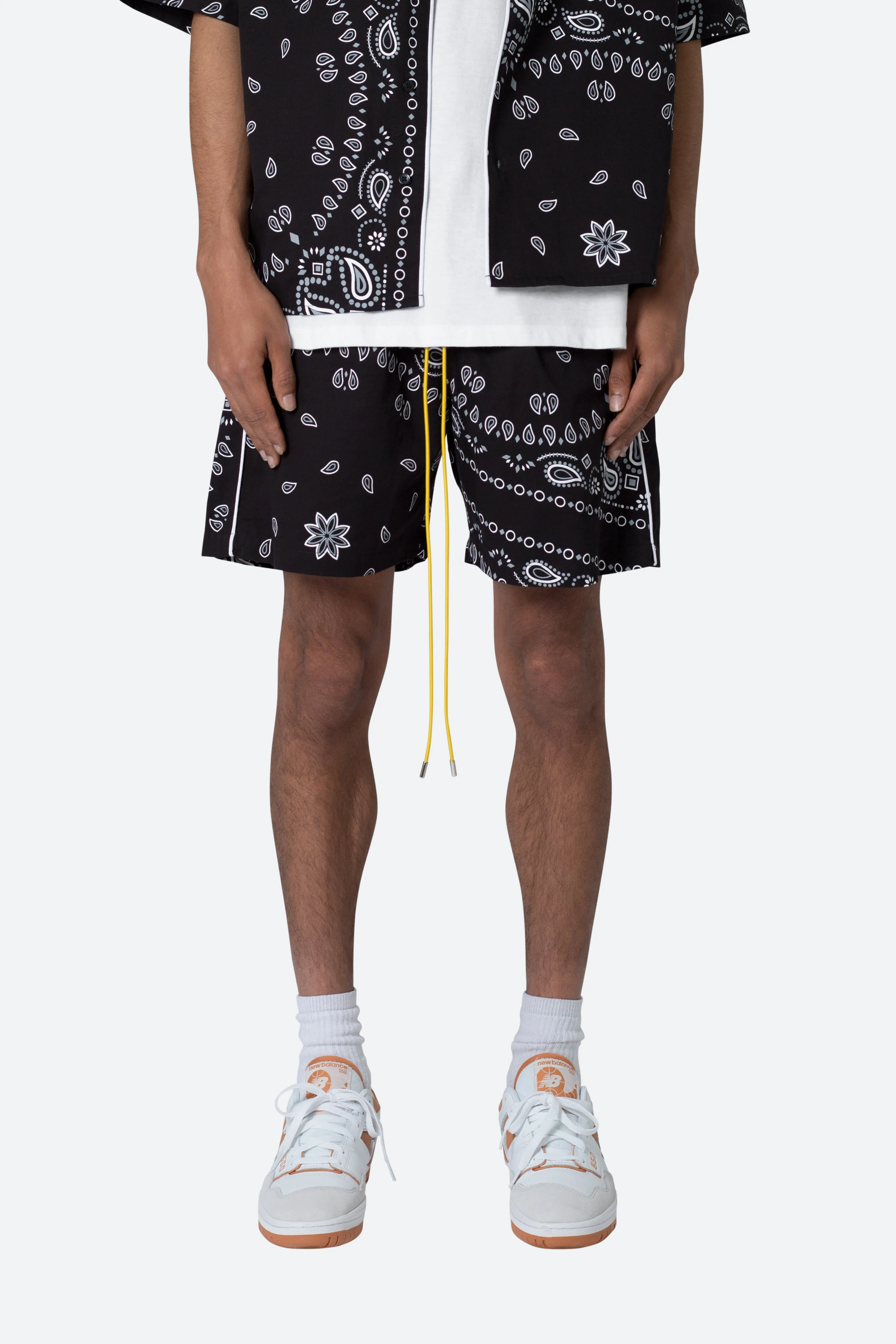 Bandana Paisley Shorts - Black sold by MNML