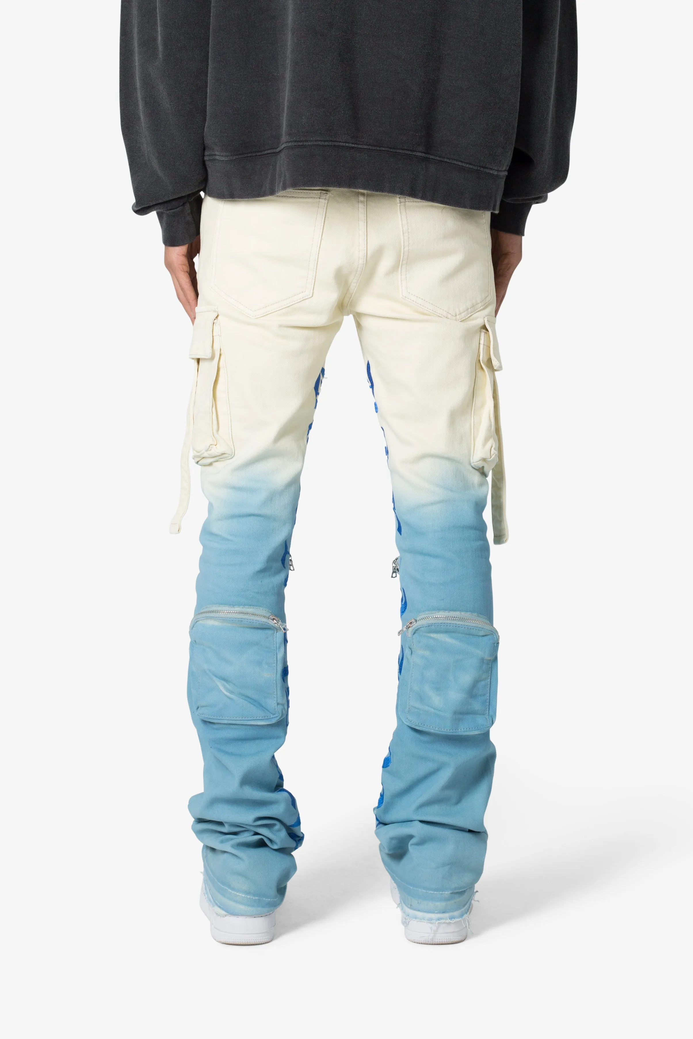 X634 Cargo Skinny Stacked Denim - Blue/White sold by MNML product image thumbnail 5