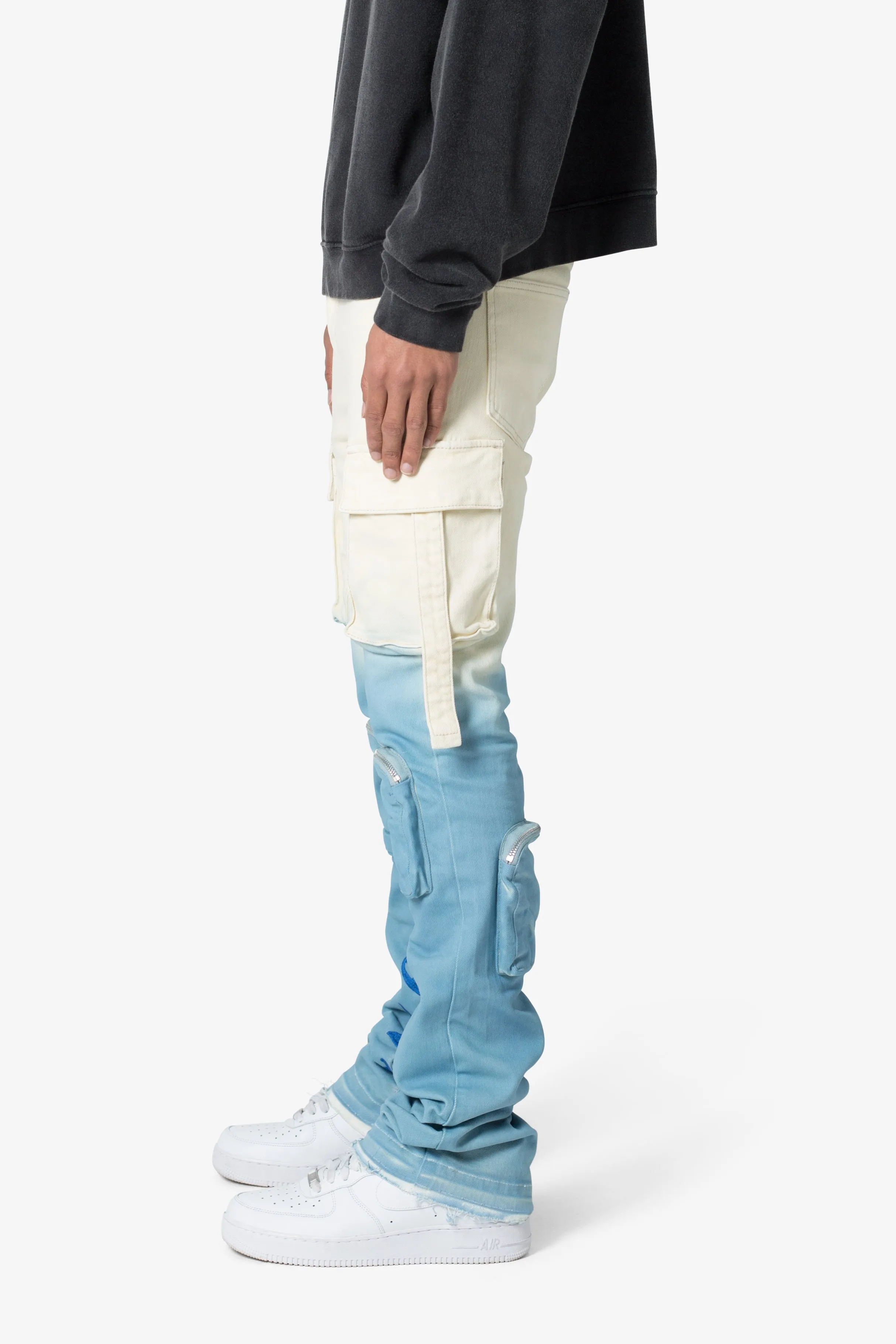 X634 Cargo Skinny Stacked Denim - Blue/White sold by MNML product image thumbnail 4