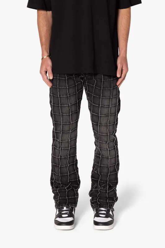 B665 Pleated Square Flare Denim - Black sold by MNML