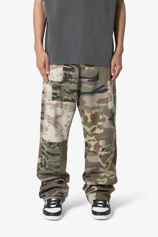Ultra Baggy Patchwork Denim - Camo sold by MNML