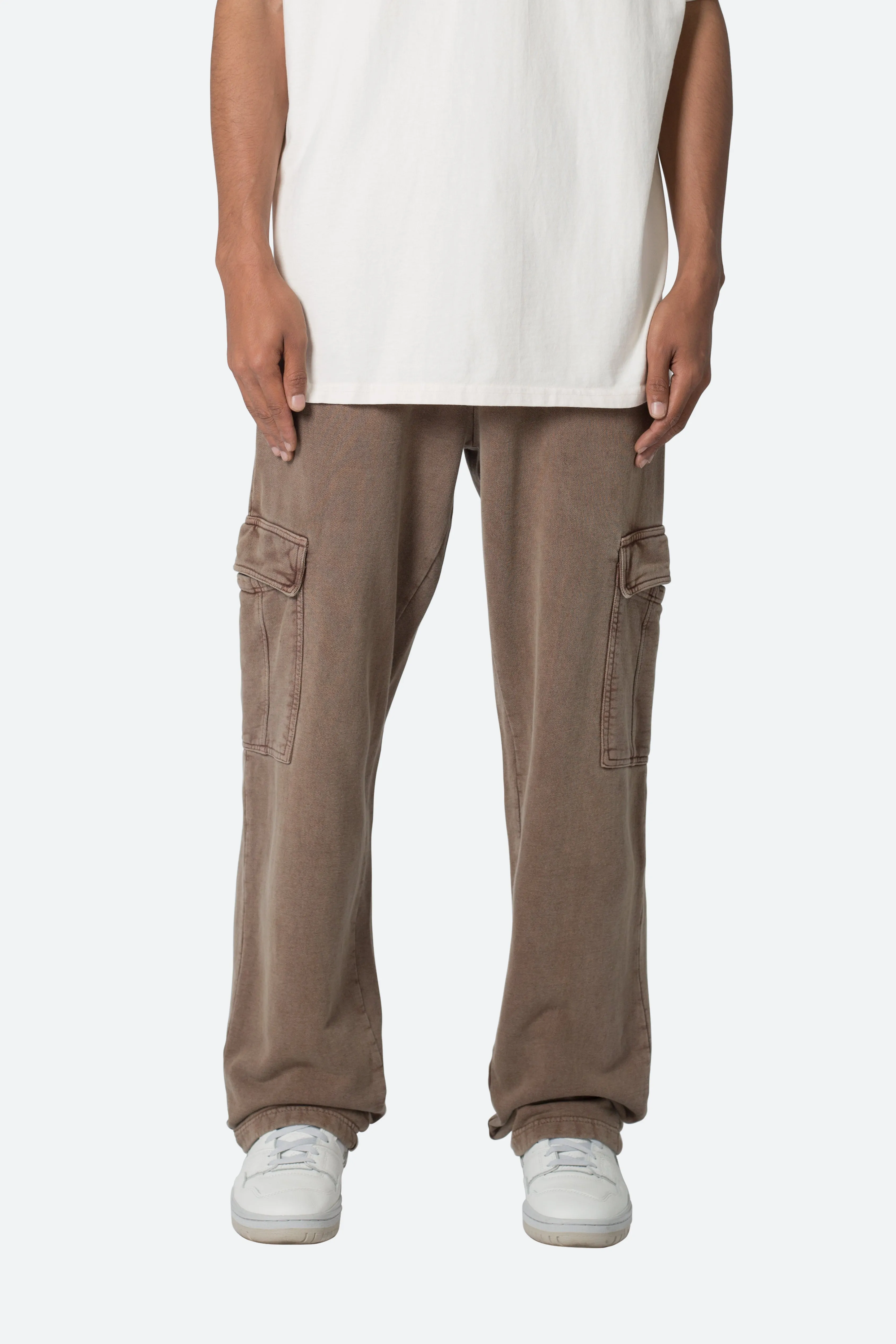 Washed Cargo Sweatpants - Brown sold by MNML