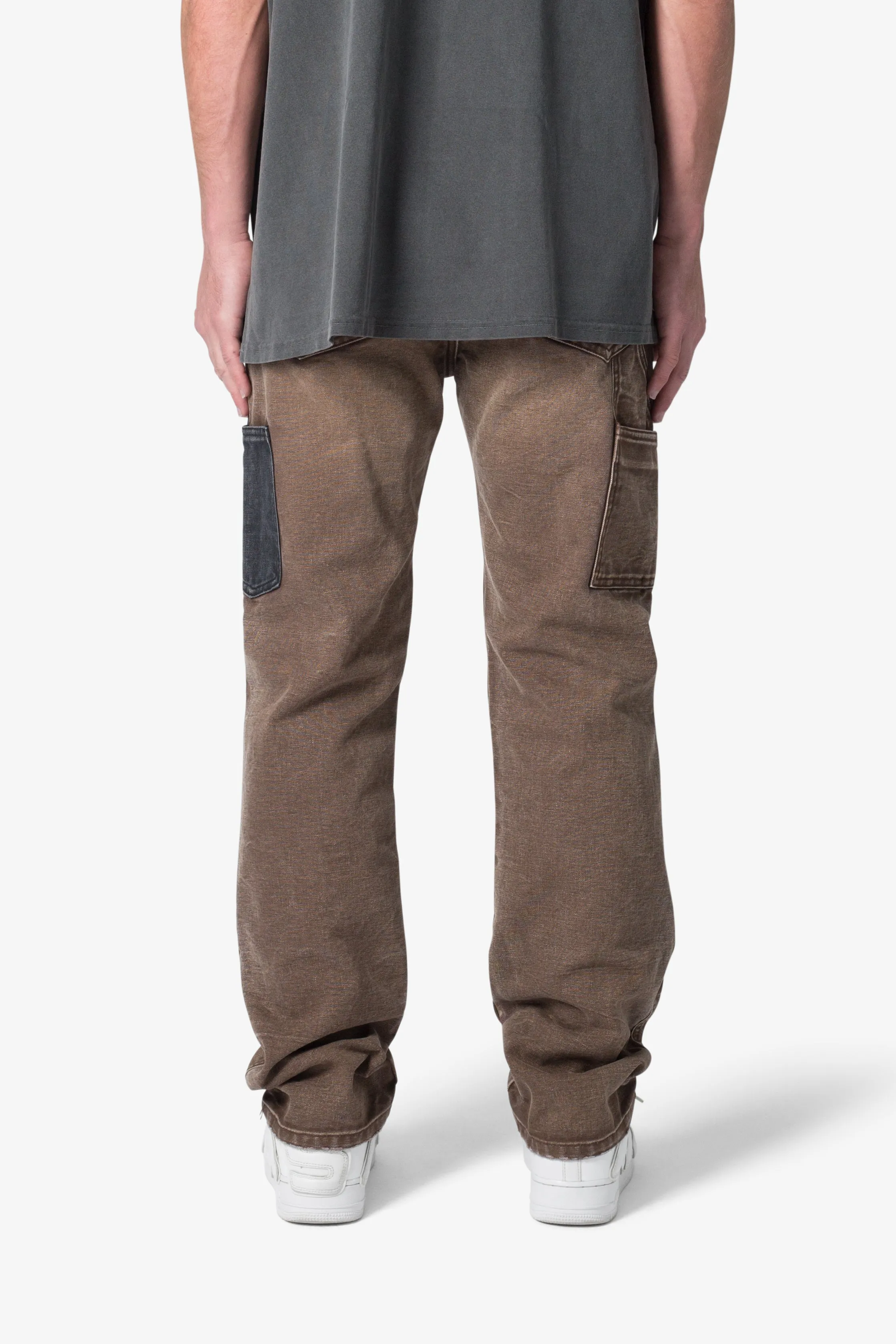Contrast Double Knee Denim - Brown sold by MNML product image thumbnail 5