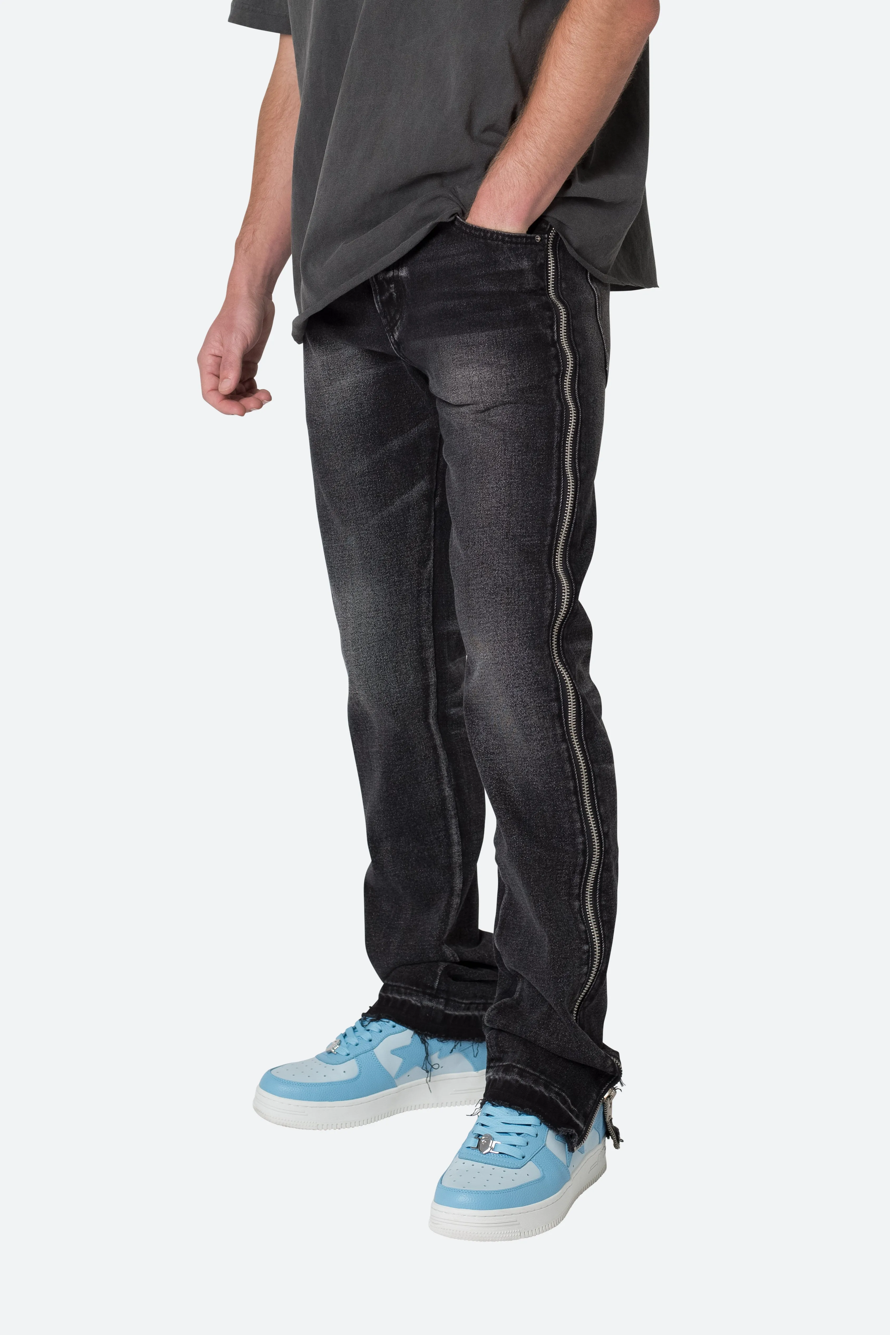 D558 Straight Stripe Denim - Black sold by MNML product image thumbnail 2