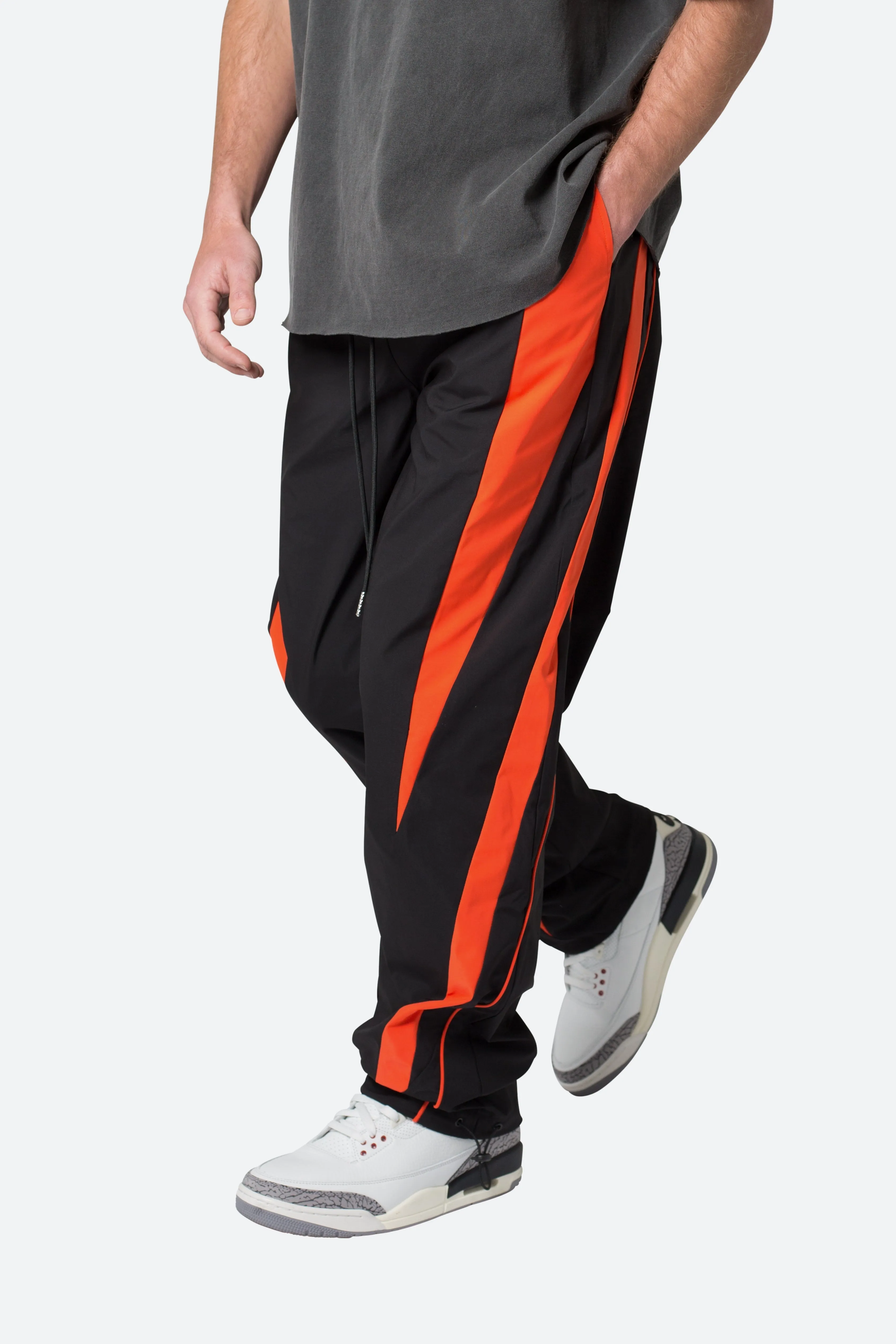 Striped Track Pants - Black/Orange sold by MNML product image thumbnail 2