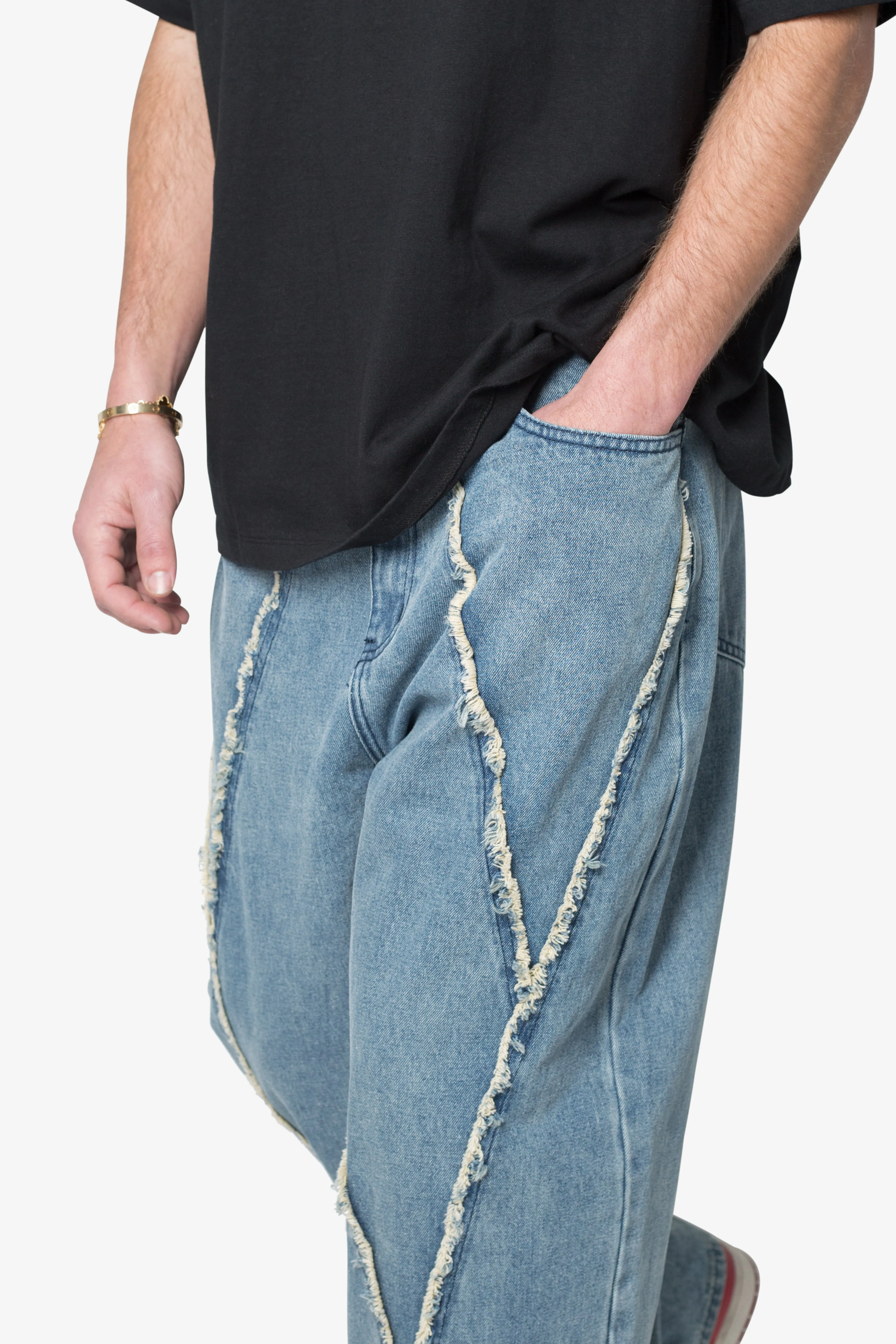 Ultra Baggy Raw Seamed Denim - Blue sold by MNML product image thumbnail 5