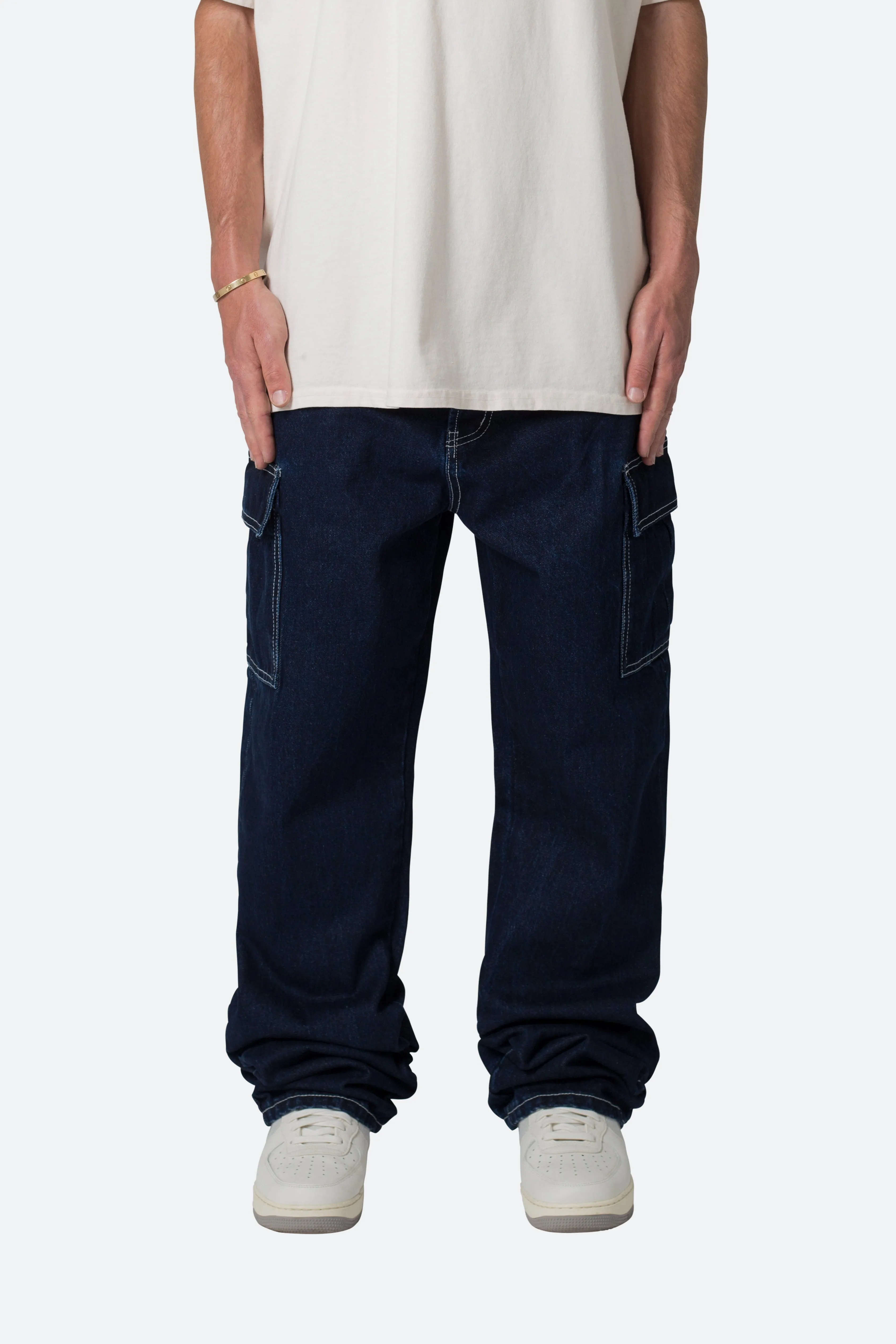 Contrast Ultra Baggy Denim - Blue sold by MNML