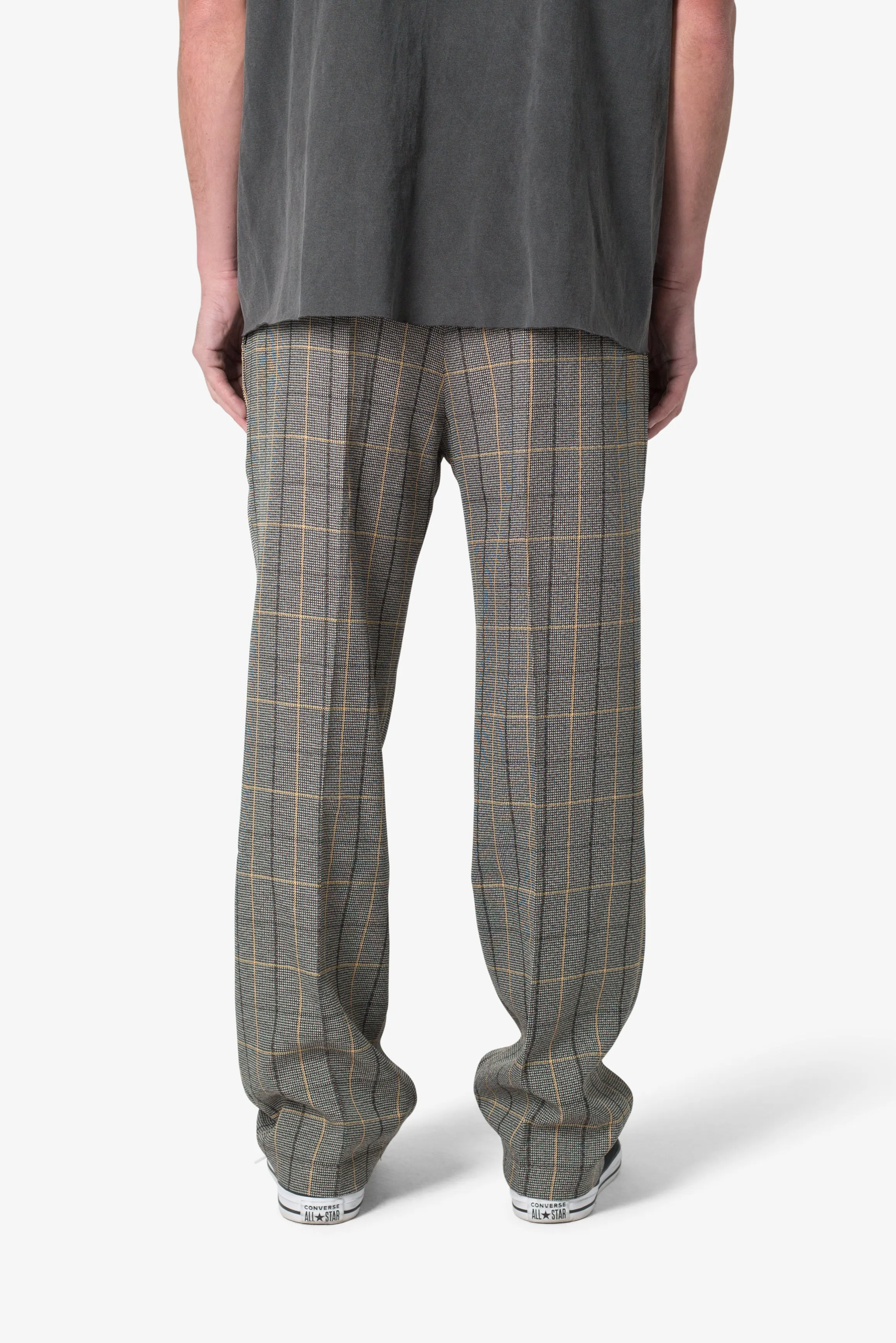 Pleated Plaid Trousers - Light Brown/Cream sold by MNML product image thumbnail 5