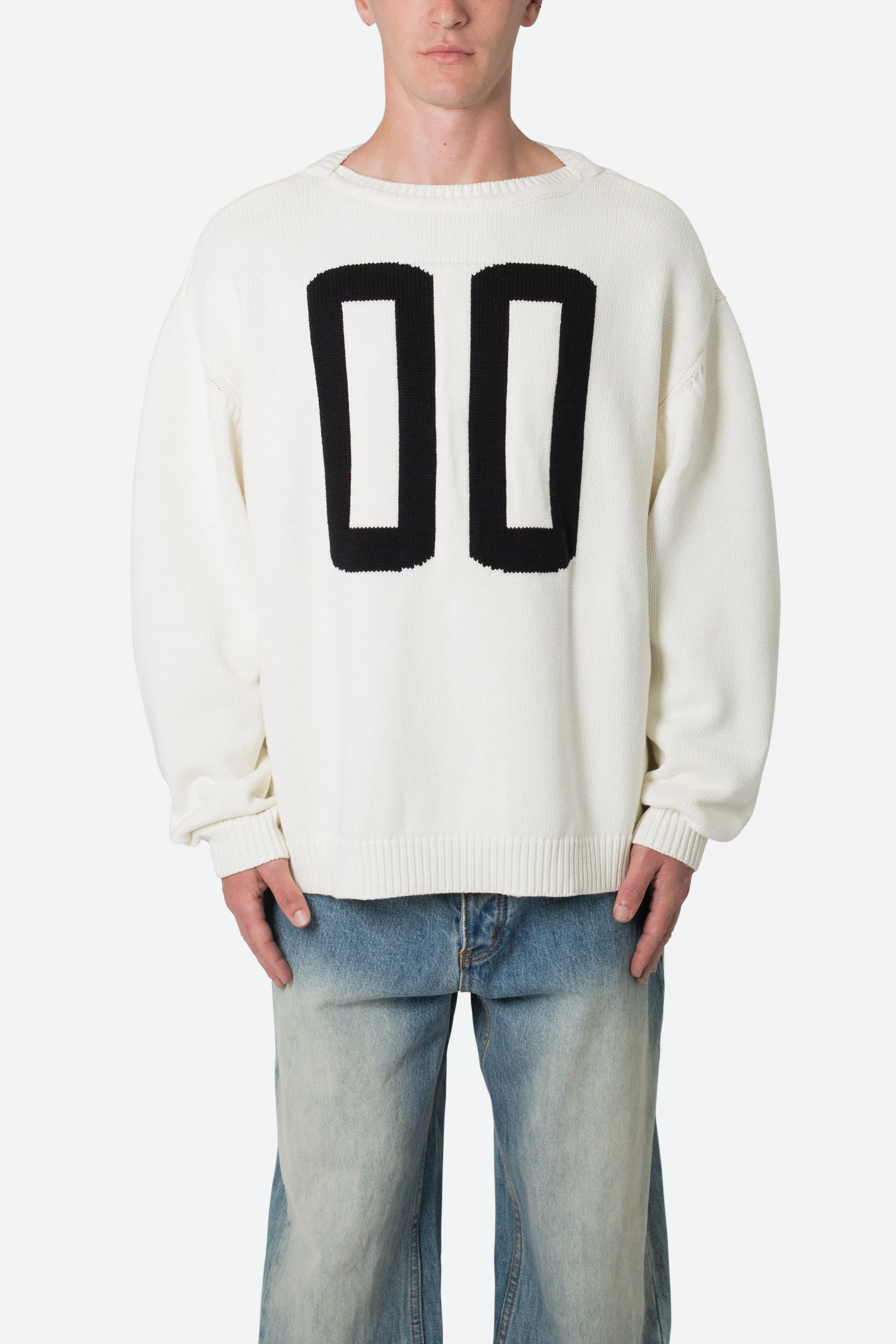 Varsity Knit Sweater - Off White sold by MNML product image thumbnail 2