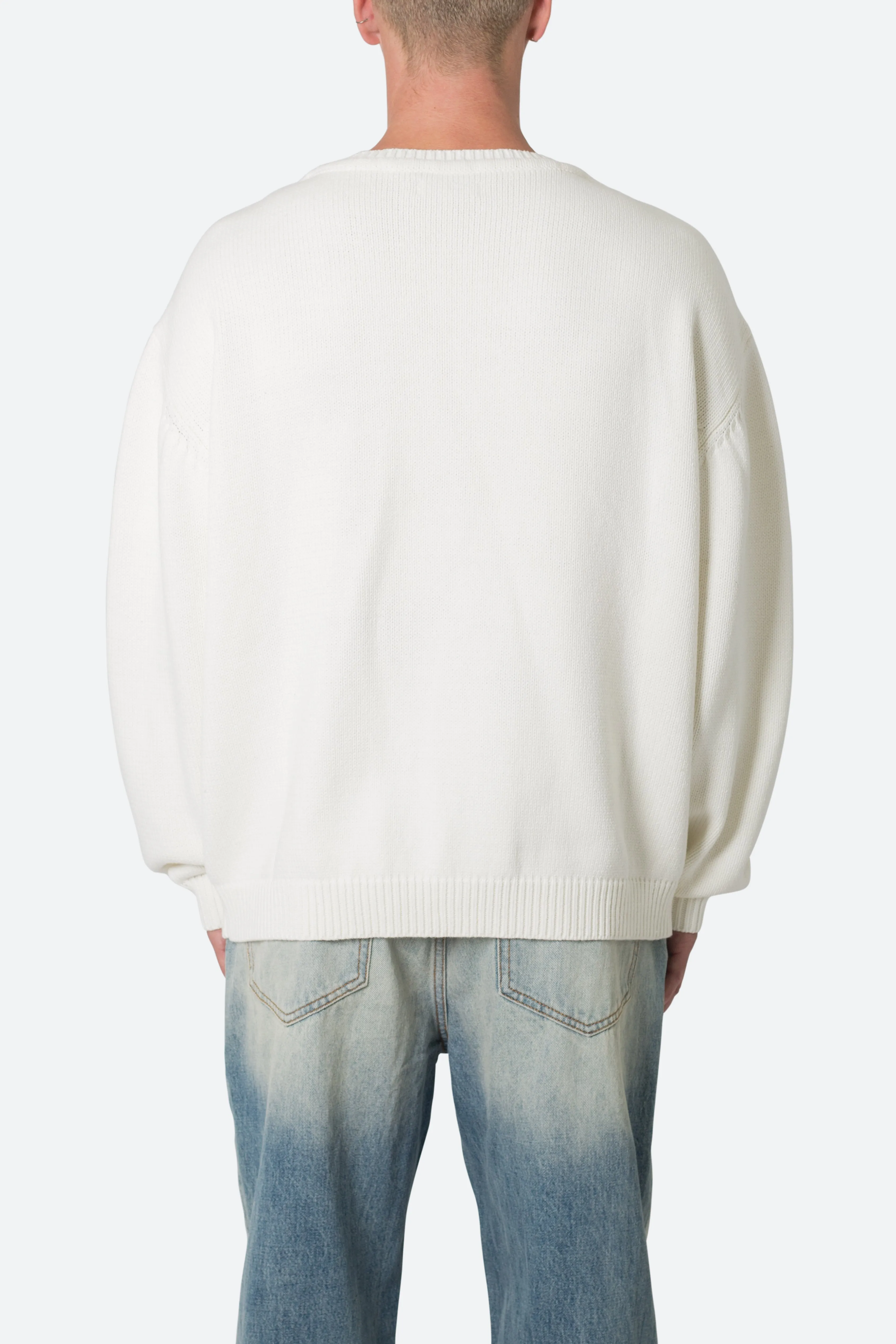 Varsity Knit Sweater - Off White sold by MNML product image thumbnail 5