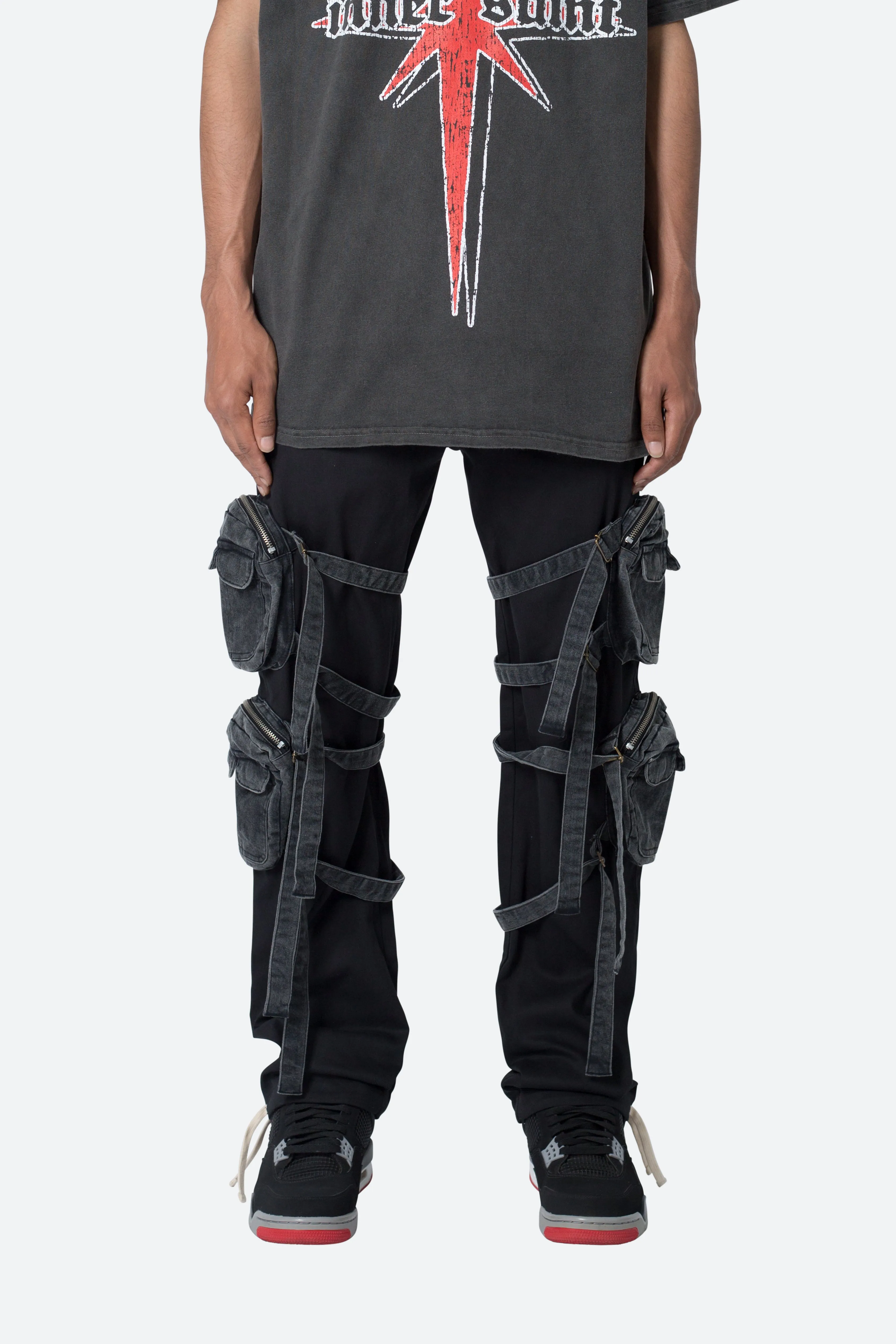 Twill Strapped Cargo Pants - Black sold by MNML product image thumbnail 2