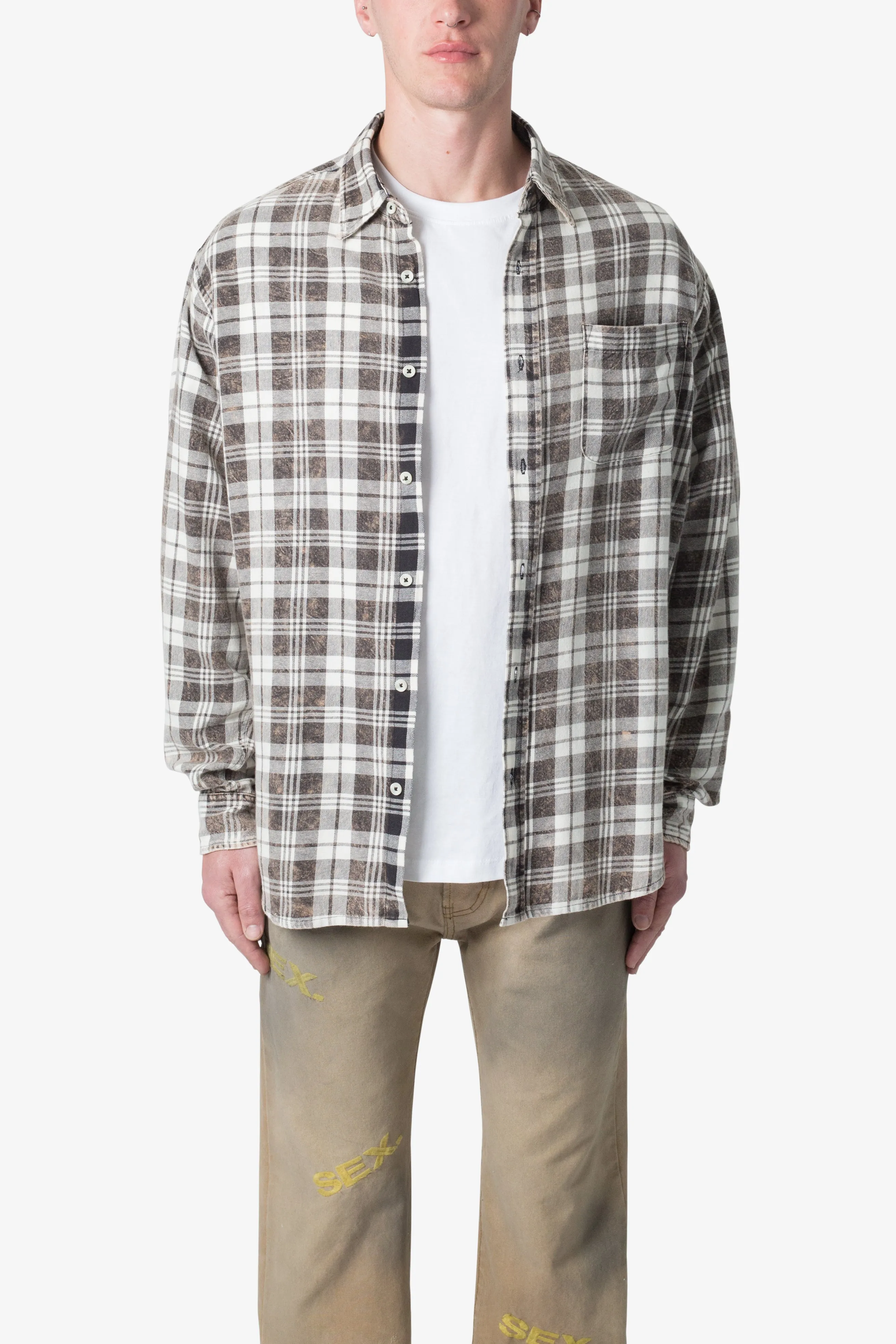 Vintage Plaid Shirt - Black/Natural sold by MNML product image thumbnail 2