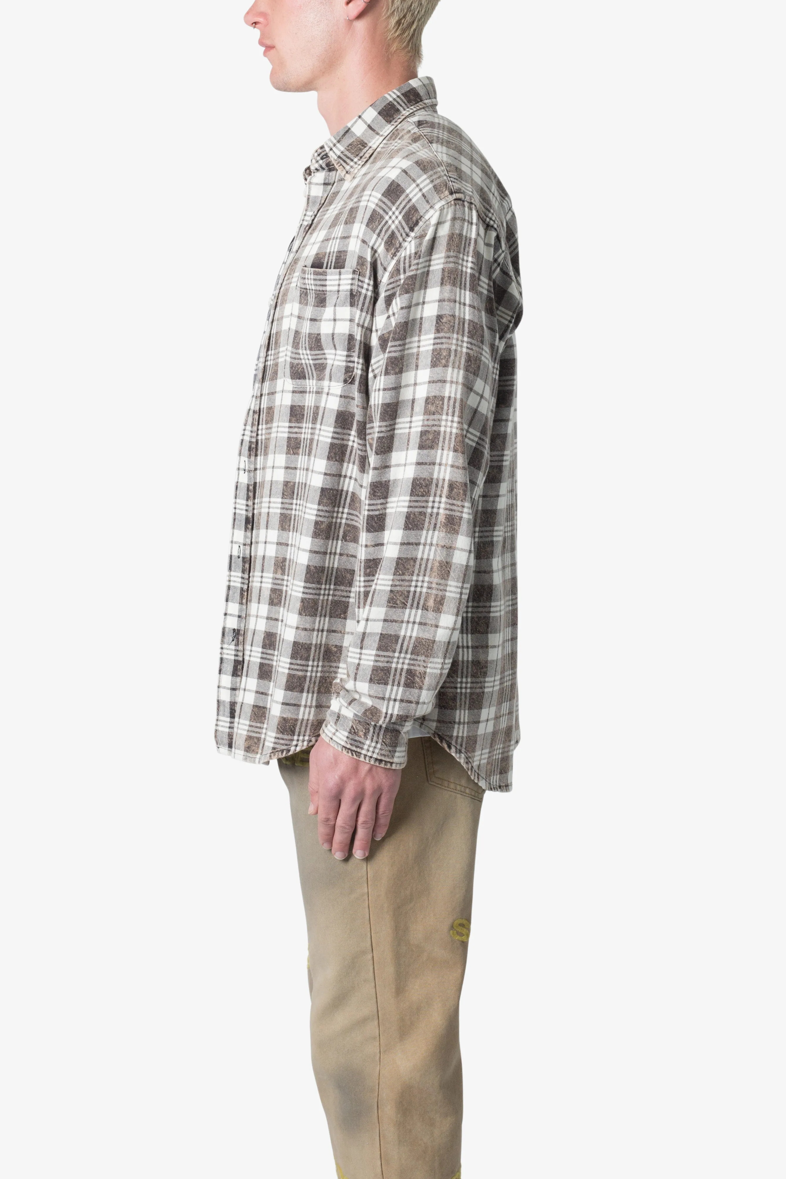 Vintage Plaid Shirt - Black/Natural sold by MNML product image thumbnail 5