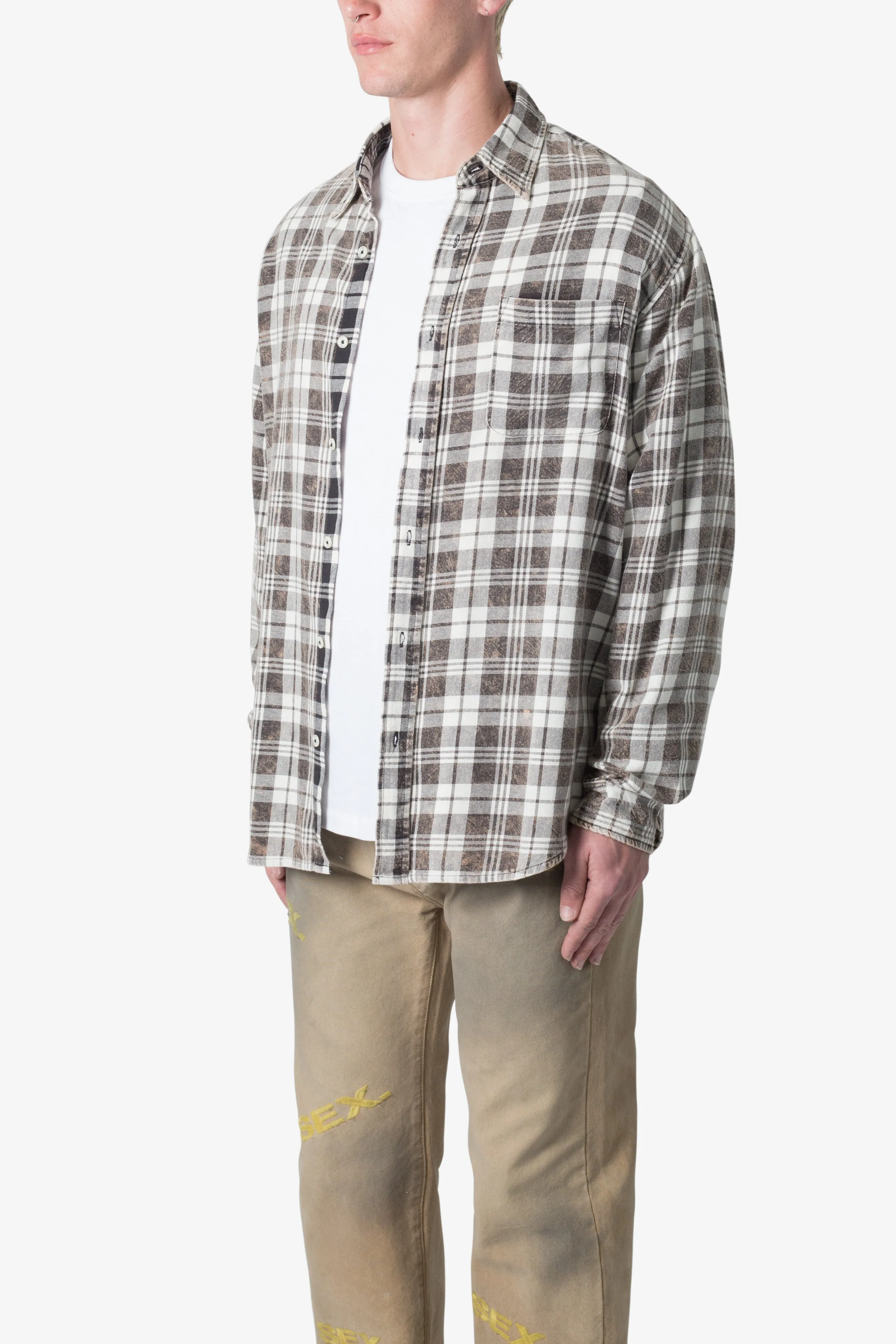 Vintage Plaid Shirt - Black/Natural sold by MNML product image thumbnail 3