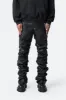 Stacked Leather Pants - Black sold by MNML
