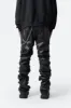 Stacked Leather Pants - Black sold by MNML