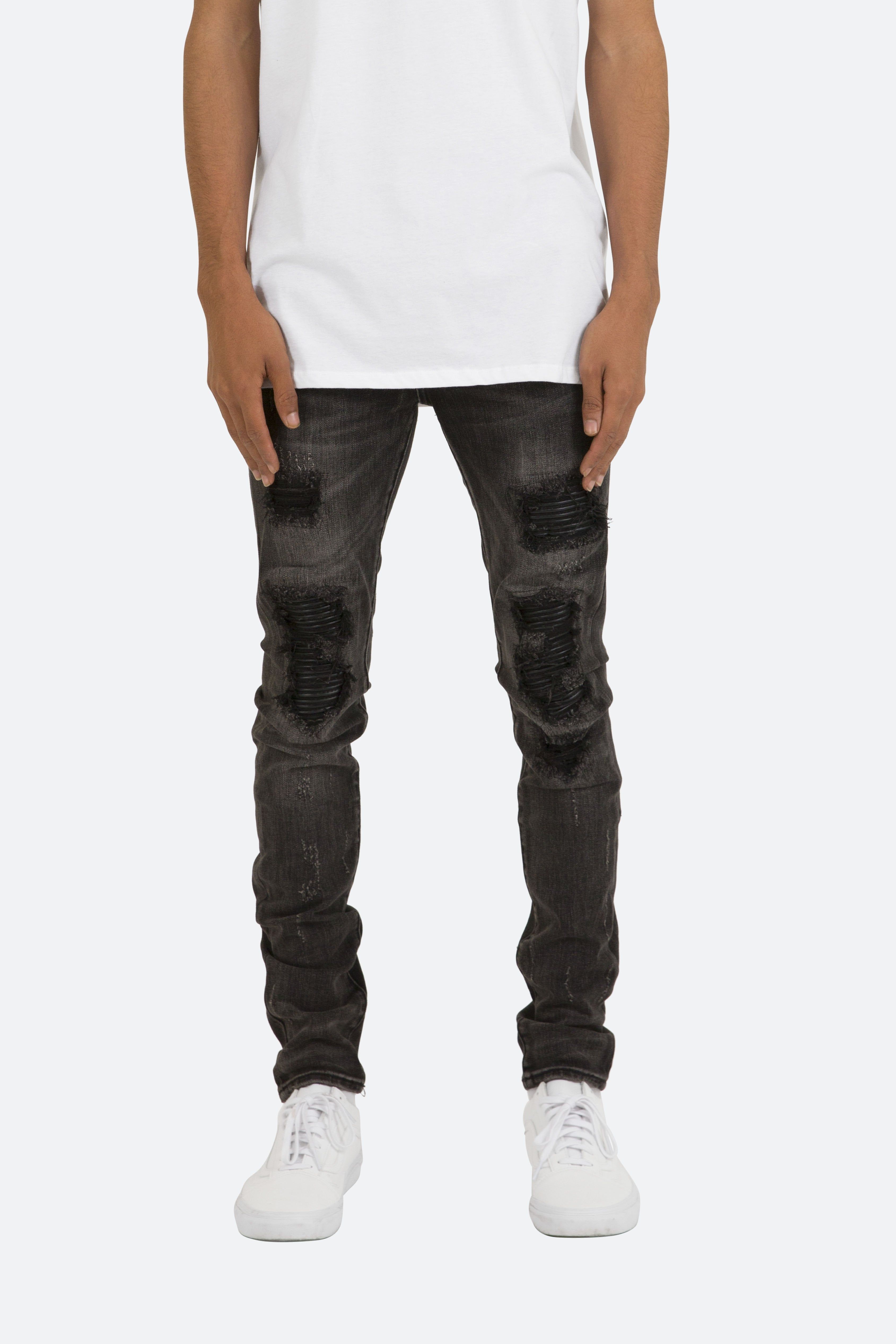 X226 Stretch Moto Denim - Black/Black sold by MNML product image thumbnail 3