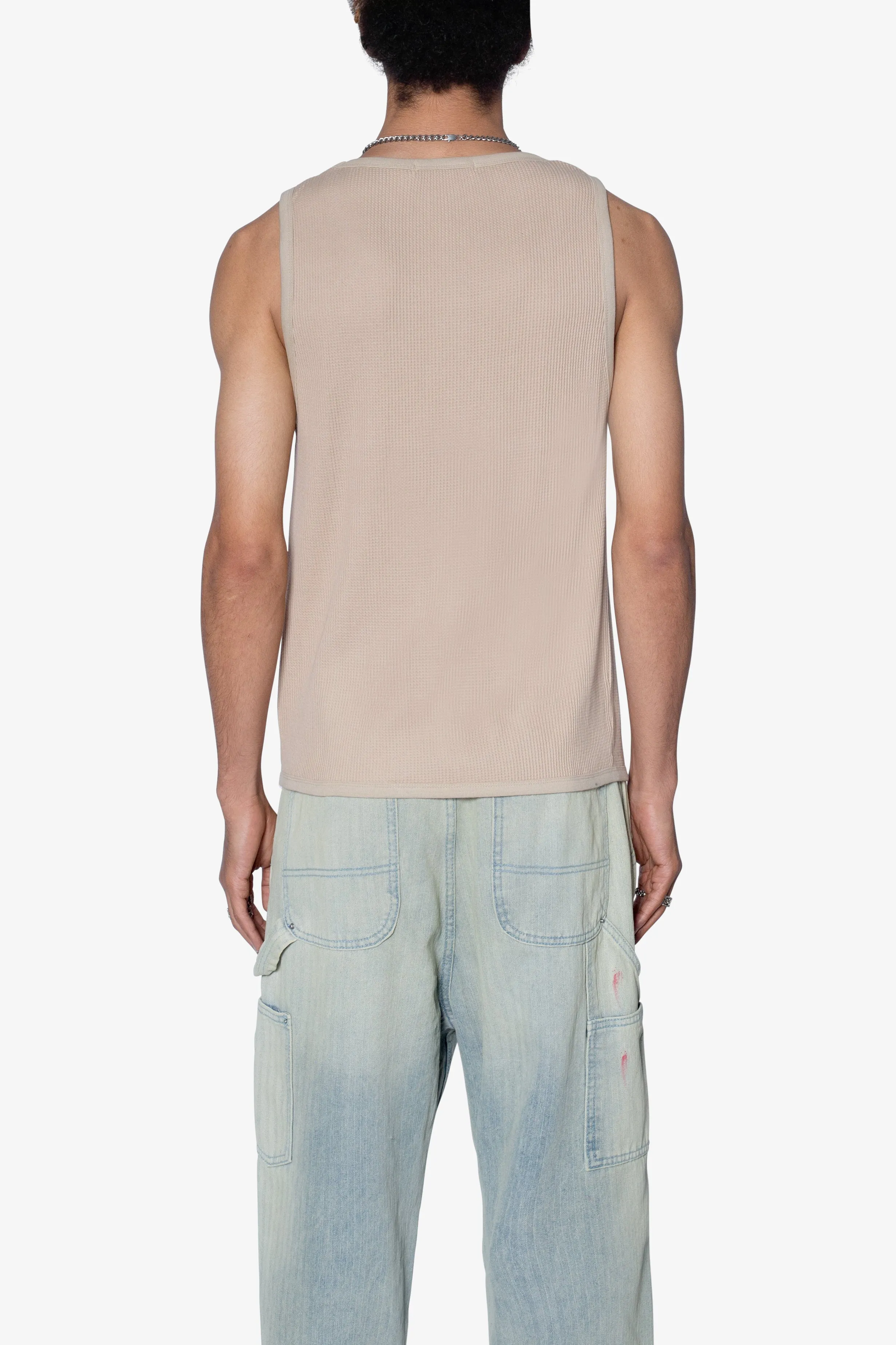Waffle Knit Tank - Khaki sold by MNML product image thumbnail 5