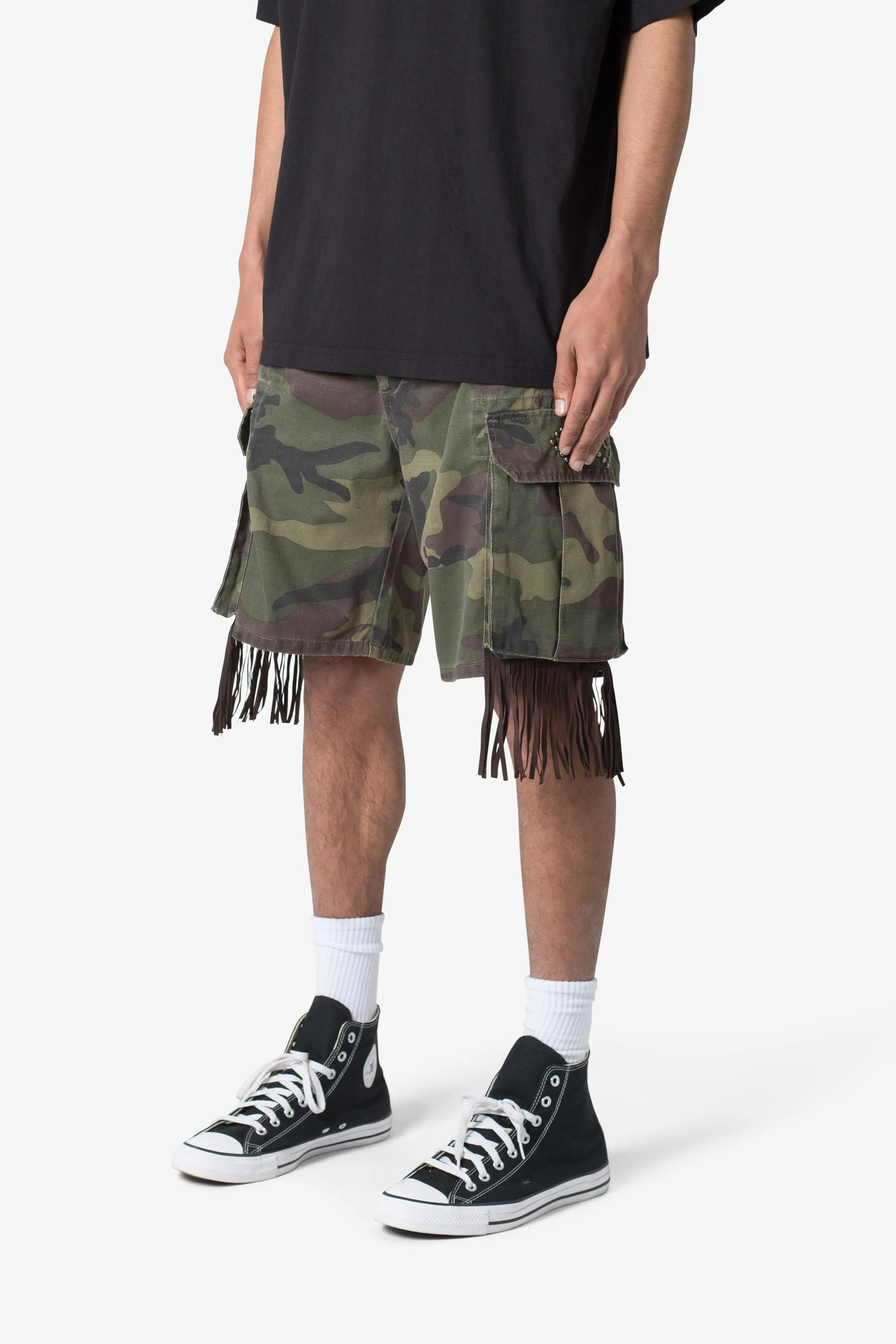 Tassel Cargo Shorts - Camo sold by MNML product image thumbnail 4