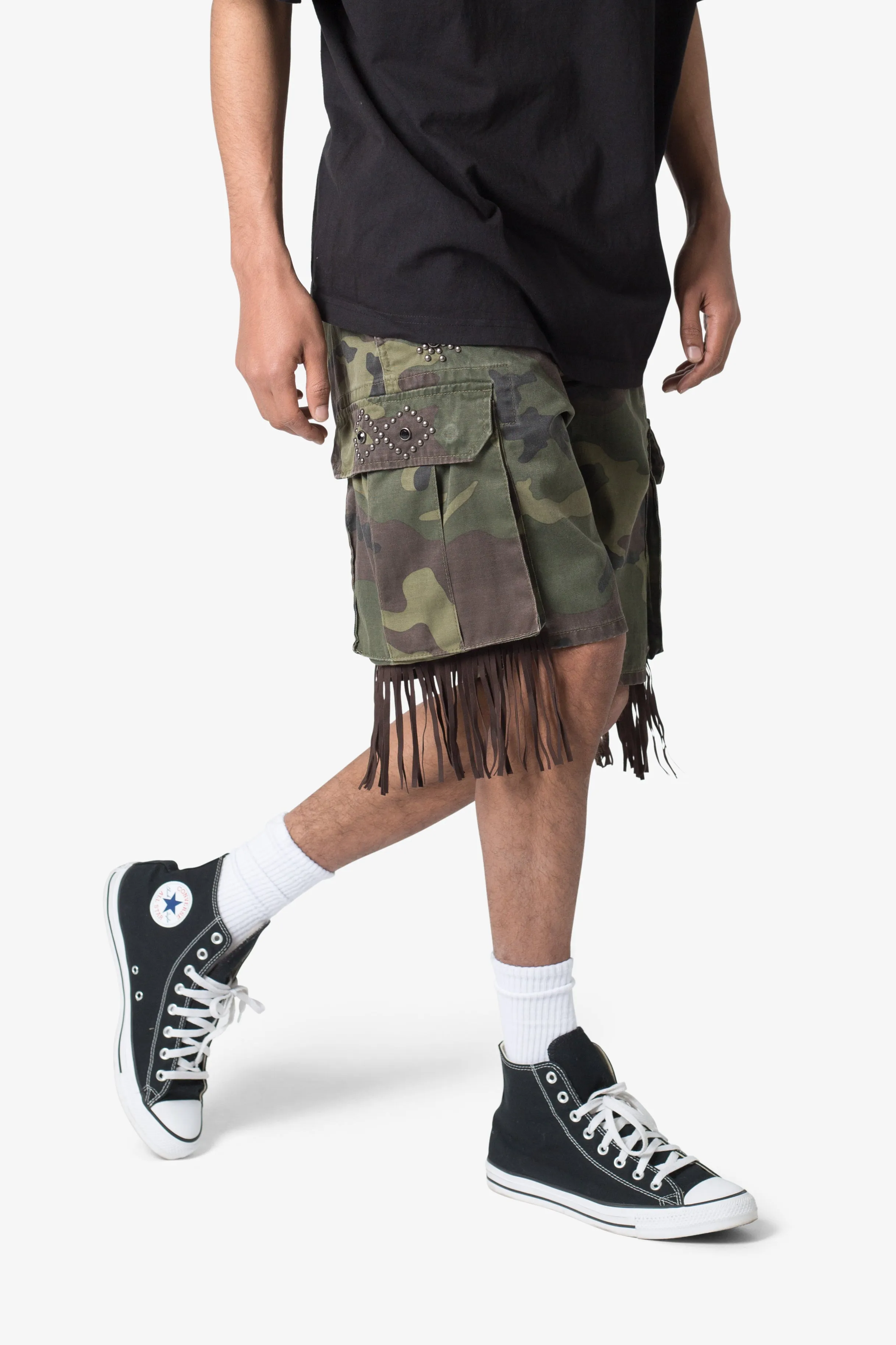 Tassel Cargo Shorts - Camo sold by MNML product image thumbnail 2